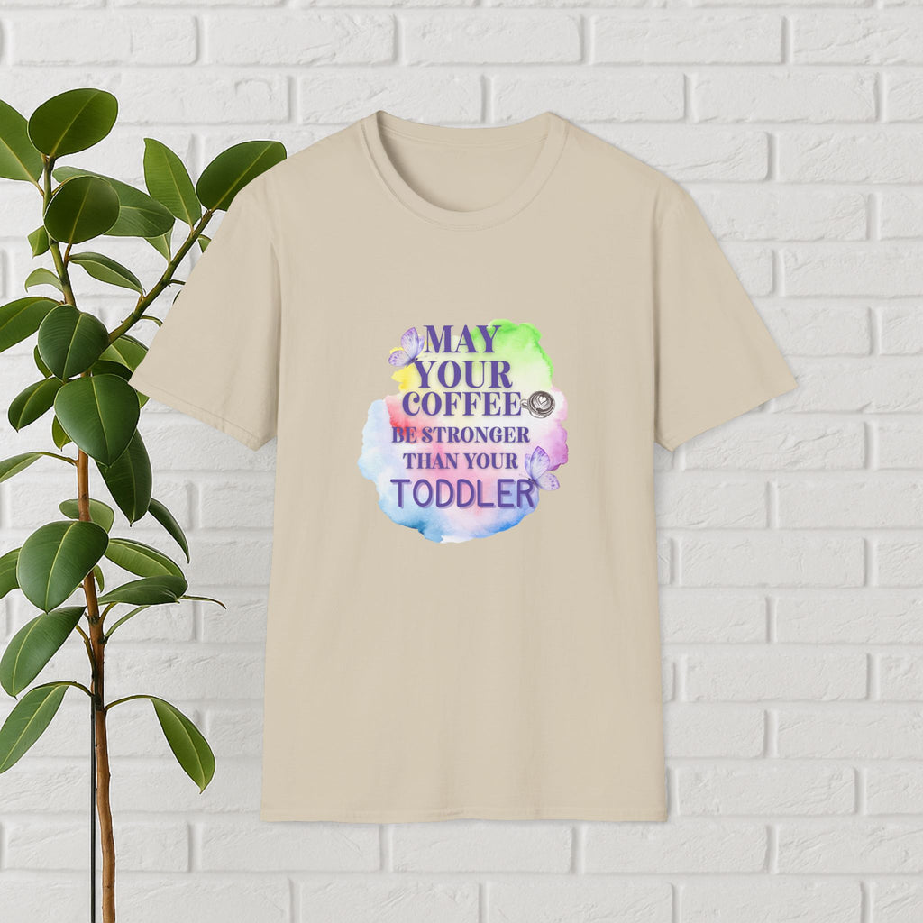 May Your Coffee Be Stronger – Watercolor Toddler Mom Tee
