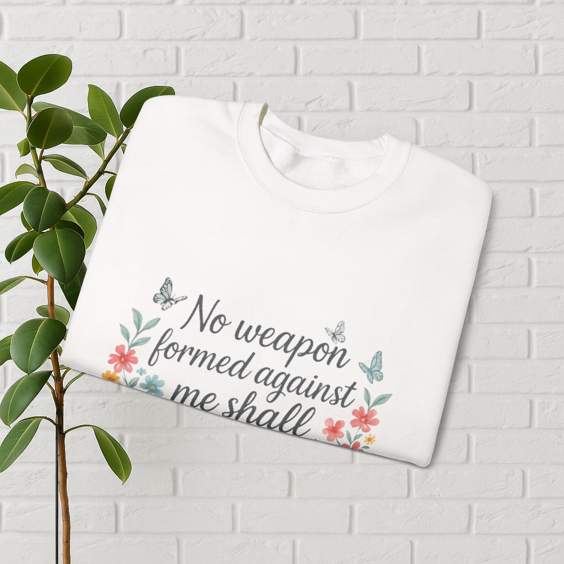 No Weapon Formed – Isaiah 54:17 Floral Affirmation Tee