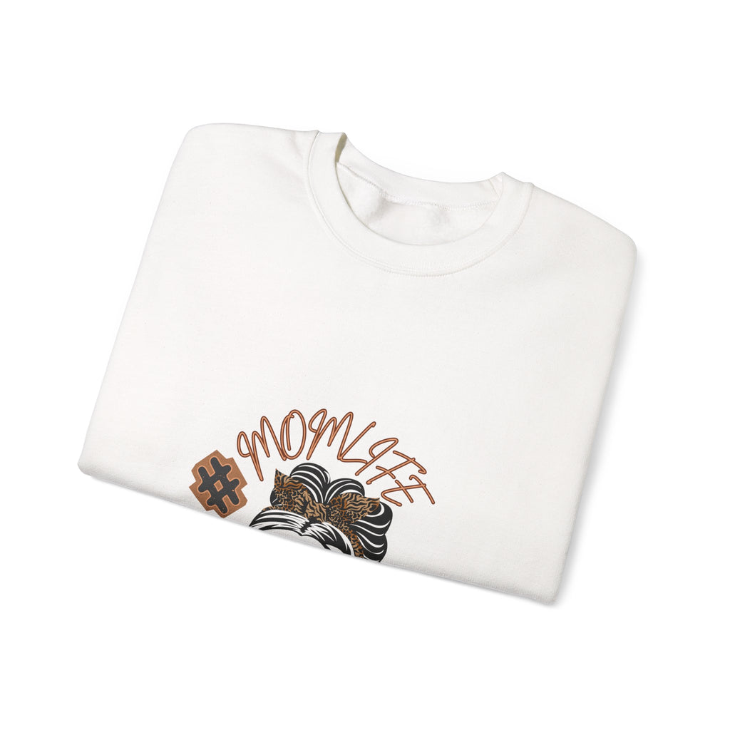 #MomLife Leopard Print Graphic Sweatshirt – Fierce & Cozy Edition