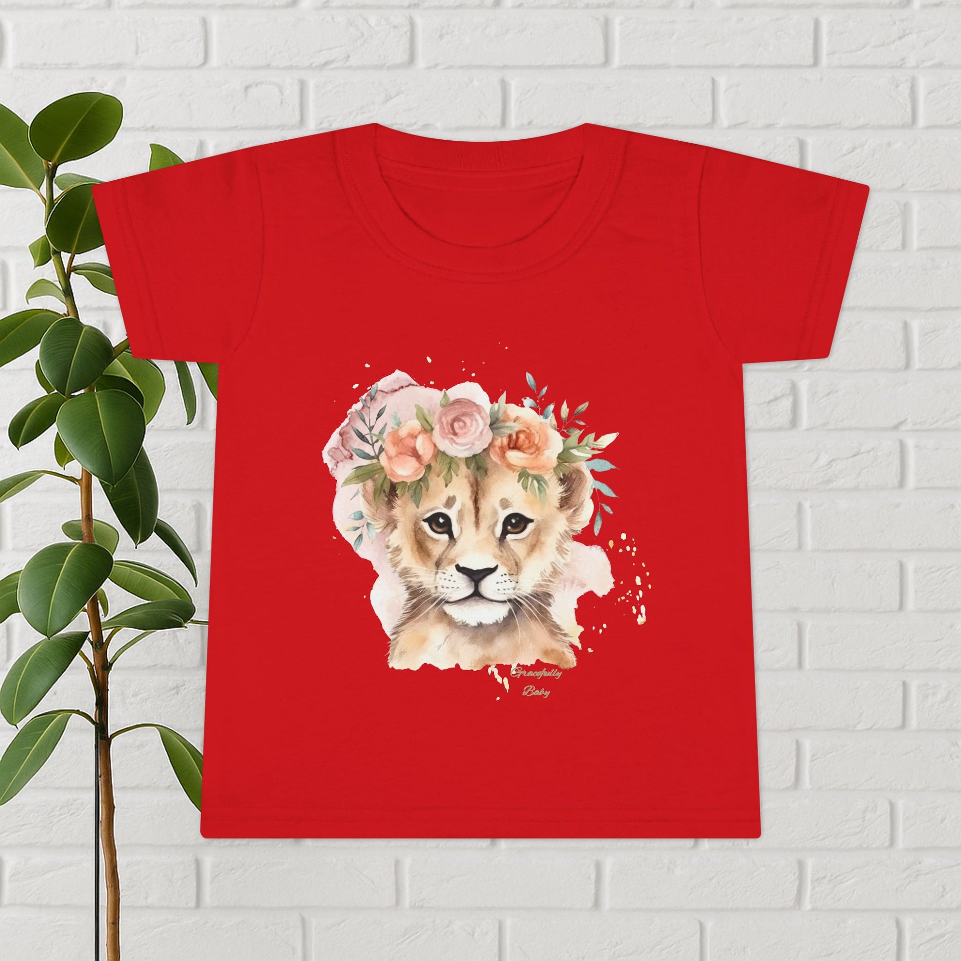 Little Wildflower – Floral Lion Cub Baby Tee (Gracefully Baby Edition)