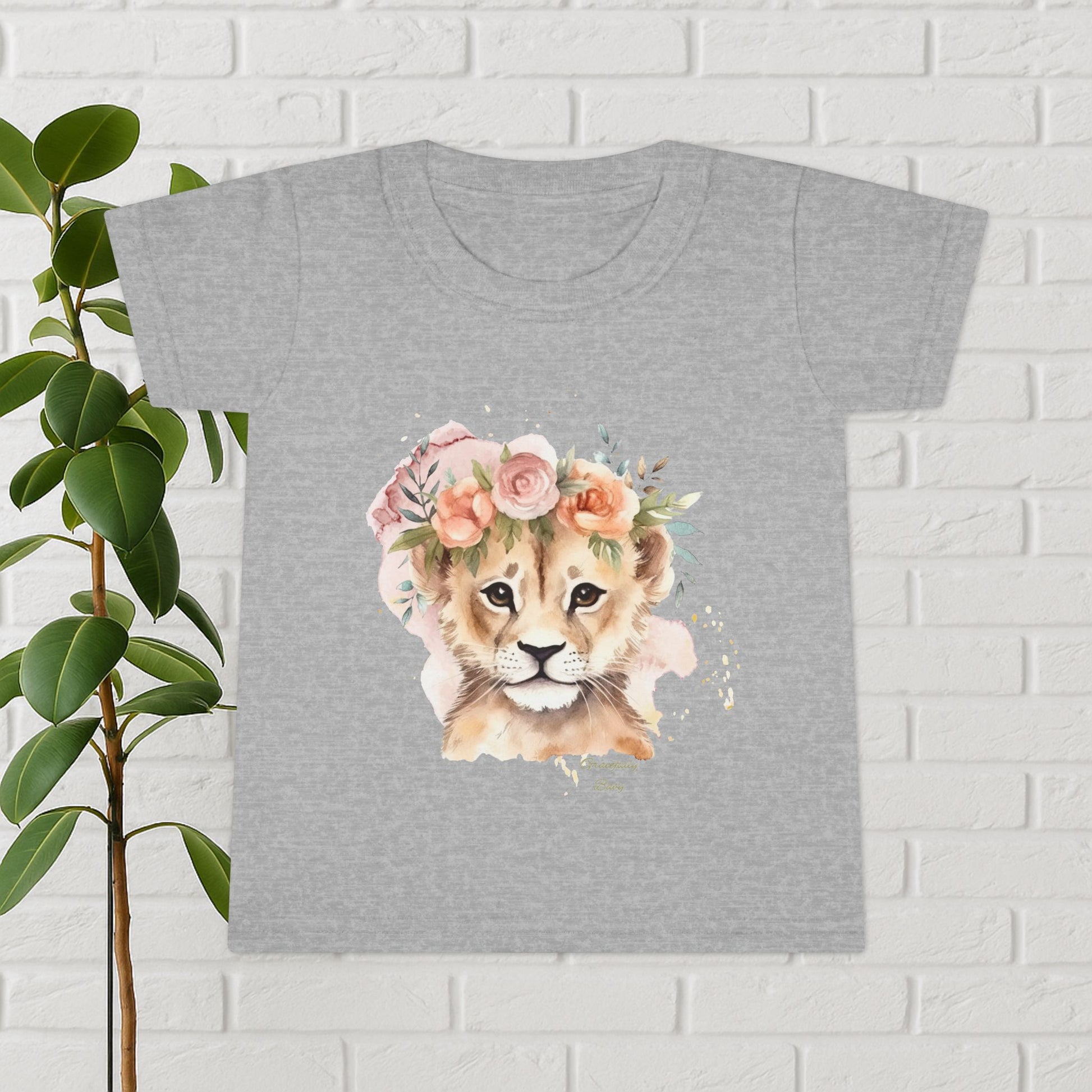 Little Wildflower – Floral Lion Cub Baby Tee (Gracefully Baby Edition)