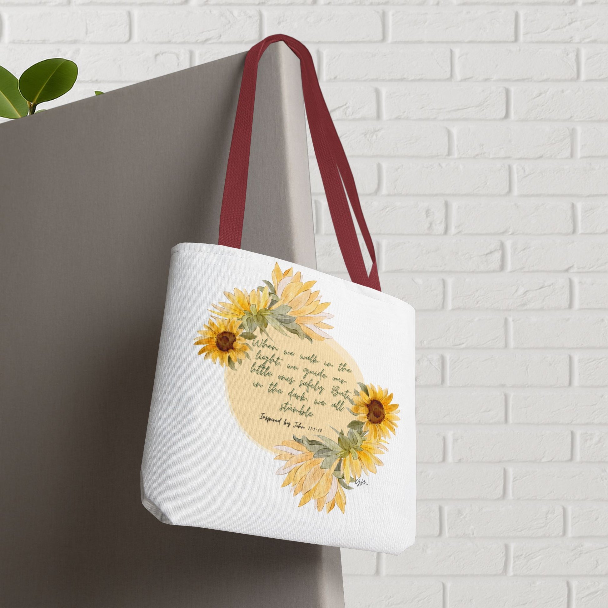 “Walk in the Light” Sunflower Faith Tote