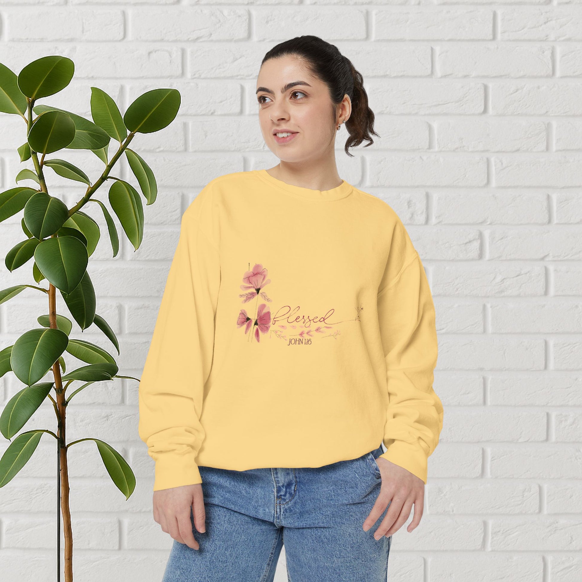 “Blessed” John 1:16 Sweatshirt – Grace in Every Thread