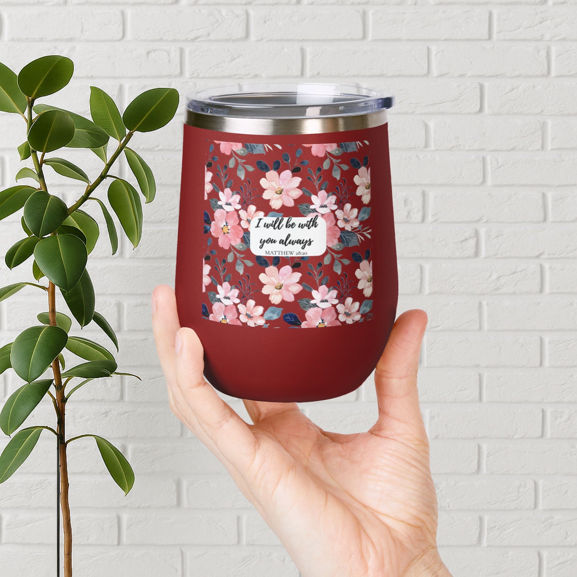 “Faith in Bloom” Mini Tumbler – Matthew 28:20 Scripture Cup