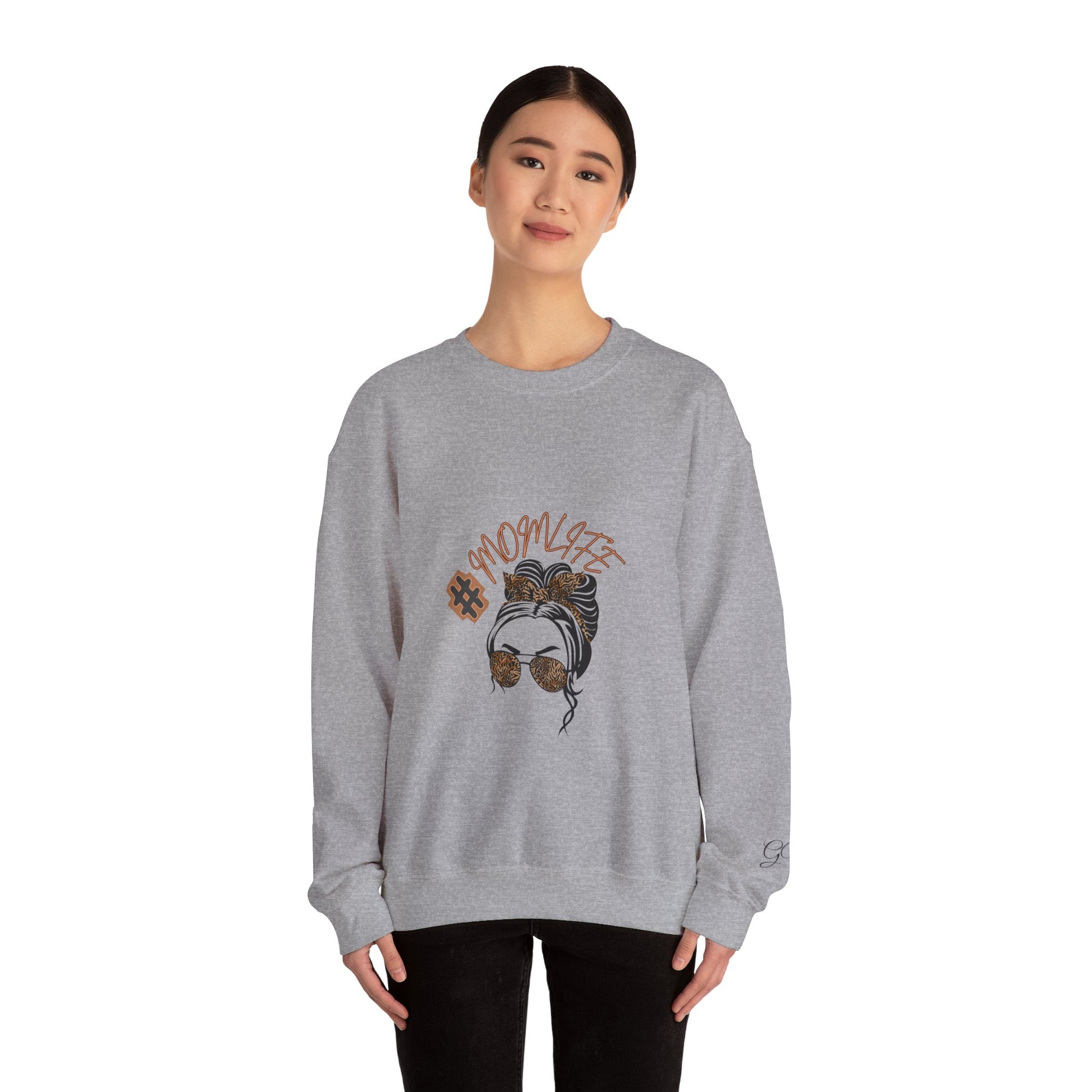 #MomLife Leopard Print Graphic Sweatshirt – Fierce & Cozy Edition