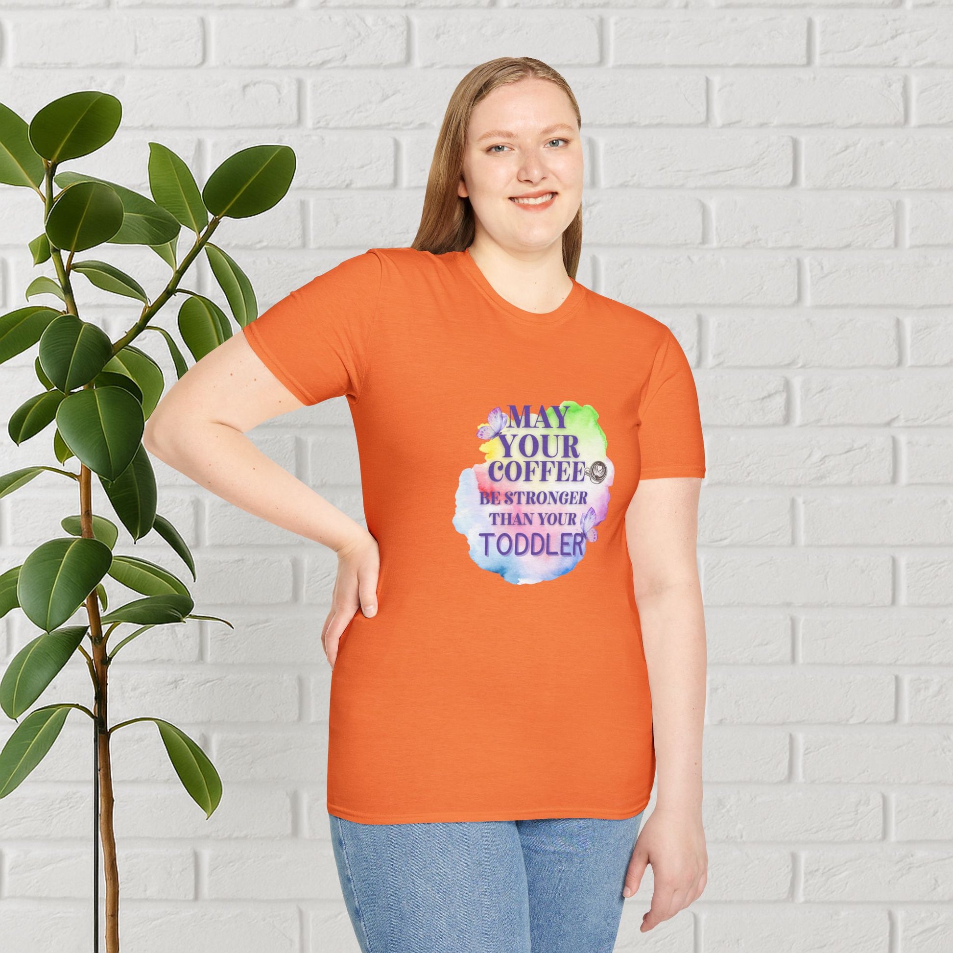 May Your Coffee Be Stronger – Watercolor Toddler Mom Tee