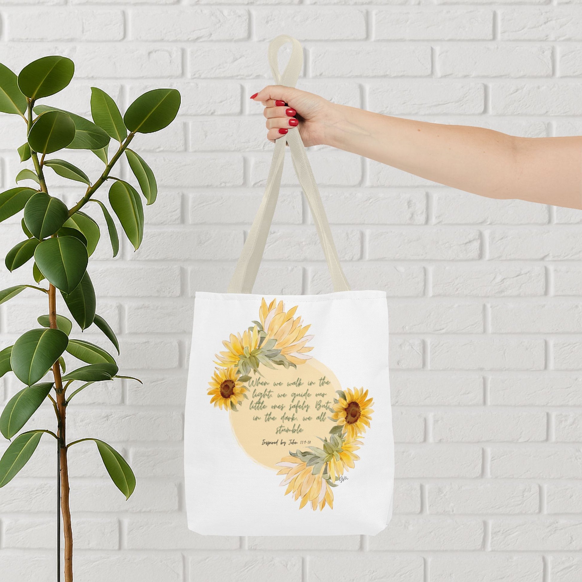 “Walk in the Light” Sunflower Faith Tote