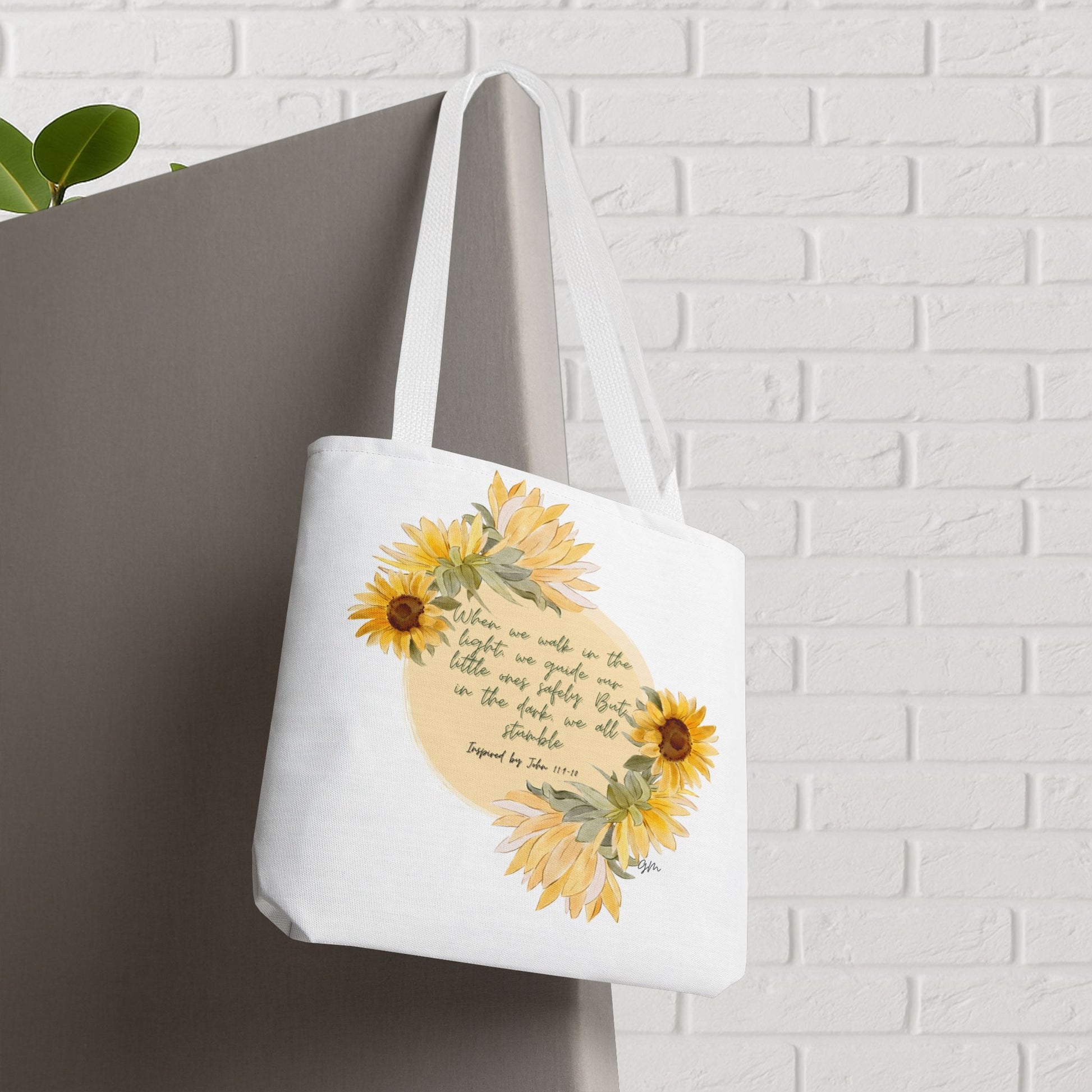 “Walk in the Light” Sunflower Faith Tote