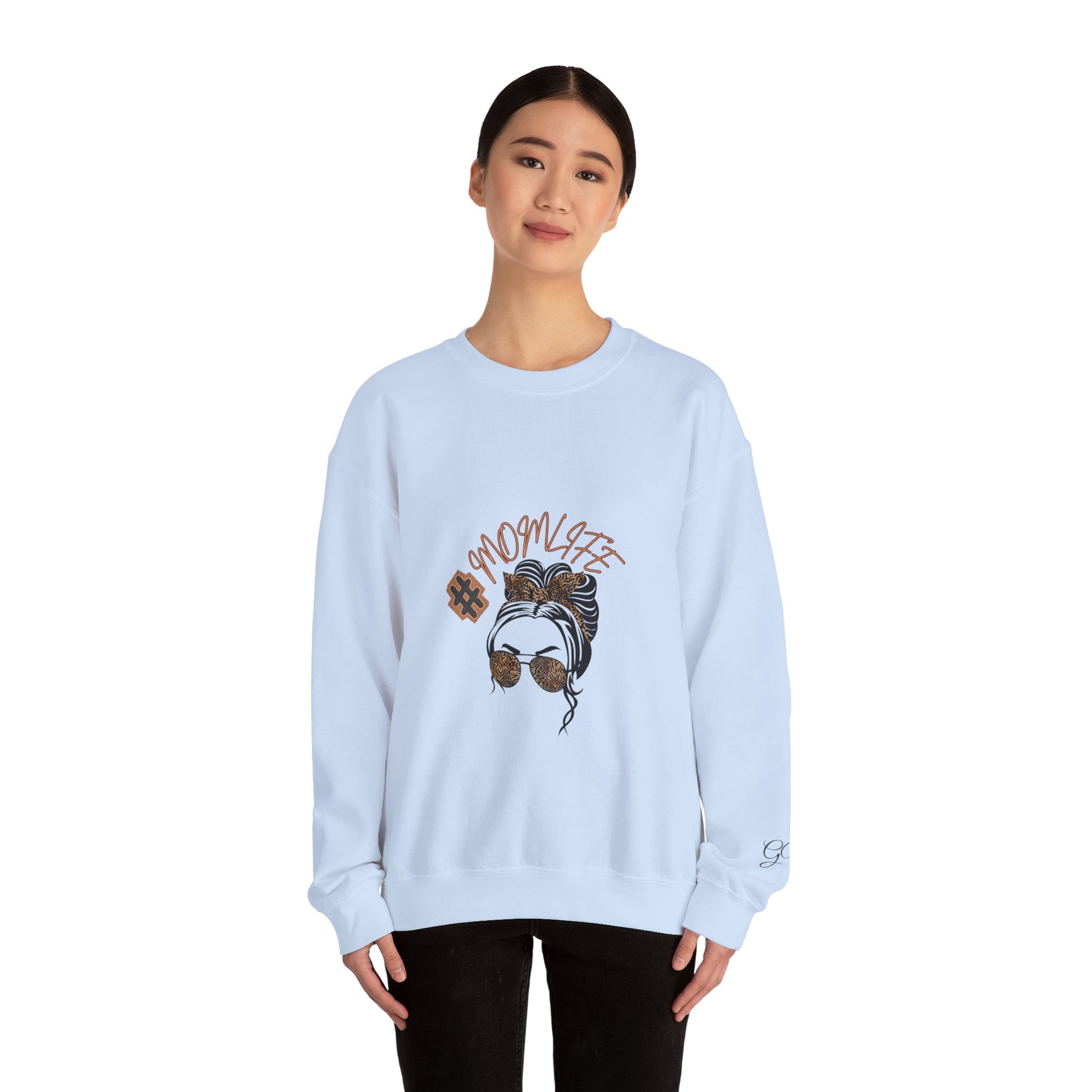 #MomLife Leopard Print Graphic Sweatshirt – Fierce & Cozy Edition