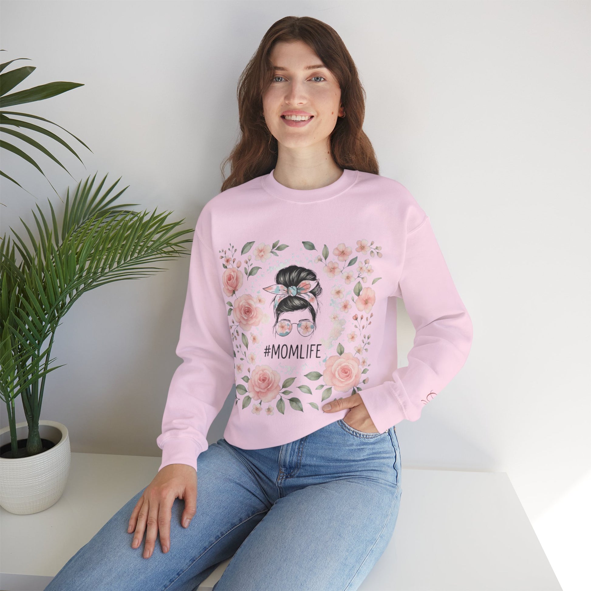 Messy Bun & Grace: #MomLife Floral Sweatshirt