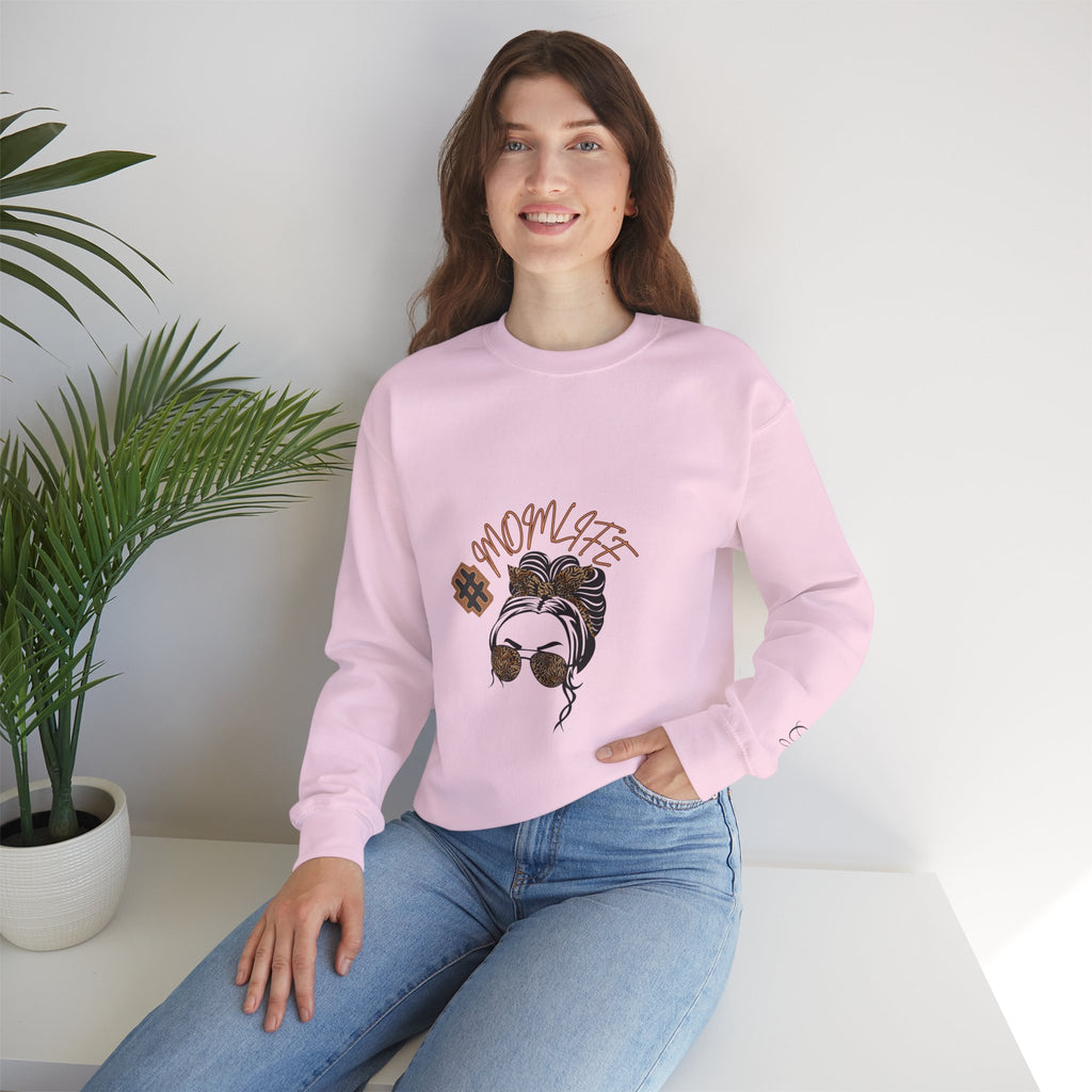 #MomLife Leopard Print Graphic Sweatshirt – Fierce & Cozy Edition