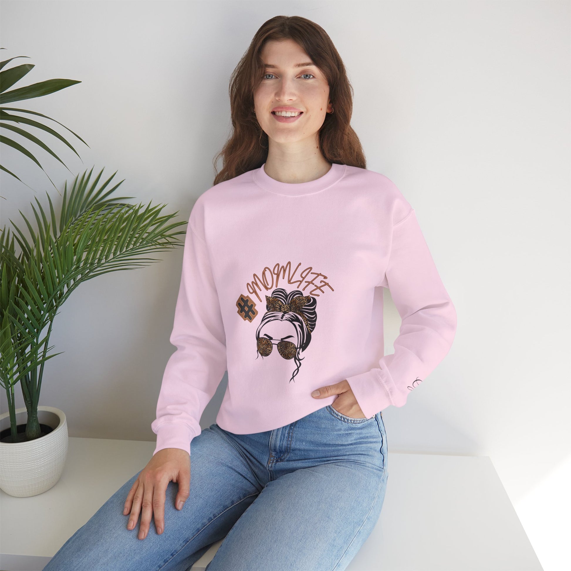 #MomLife Leopard Print Graphic Sweatshirt – Fierce & Cozy Edition