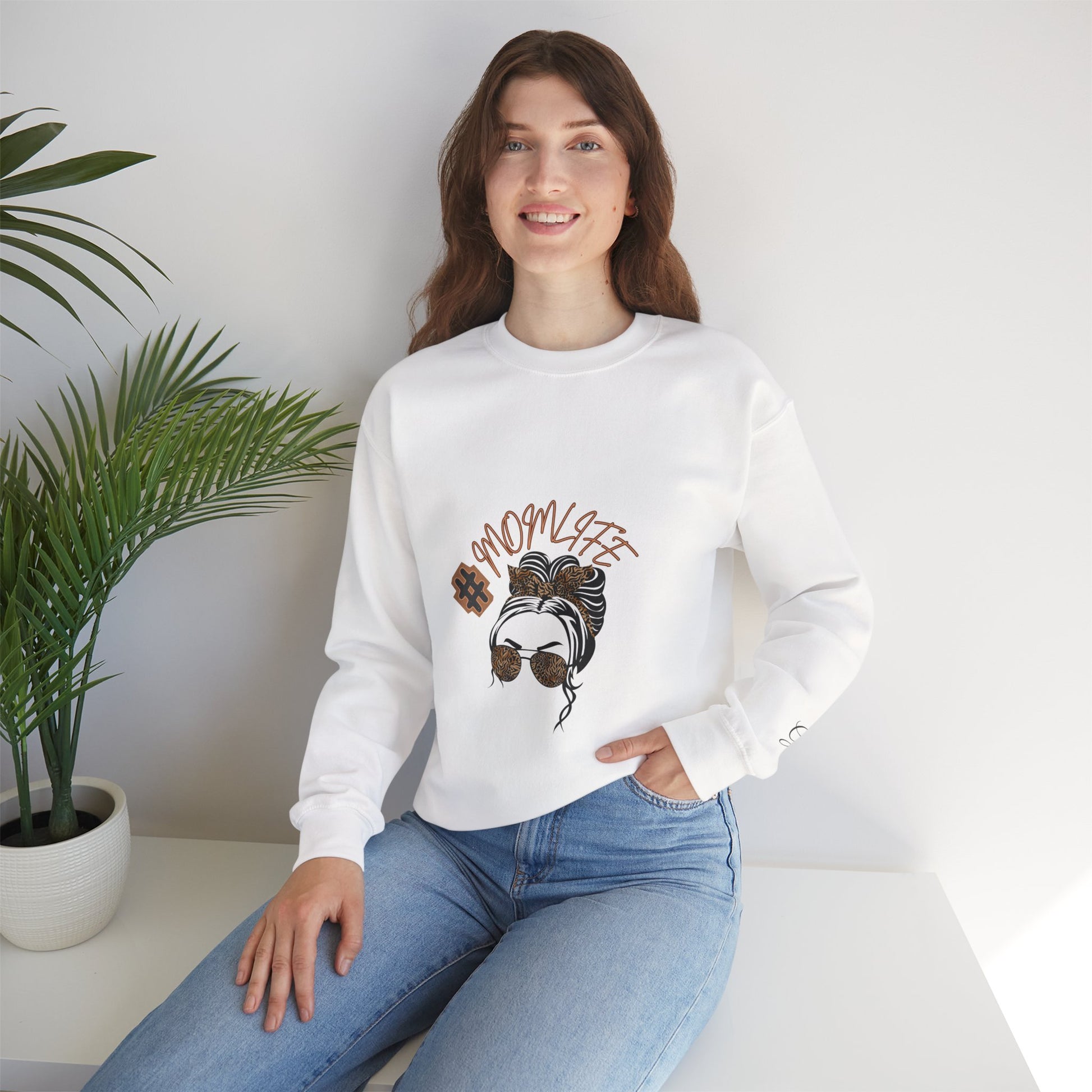 #MomLife Leopard Print Graphic Sweatshirt – Fierce & Cozy Edition