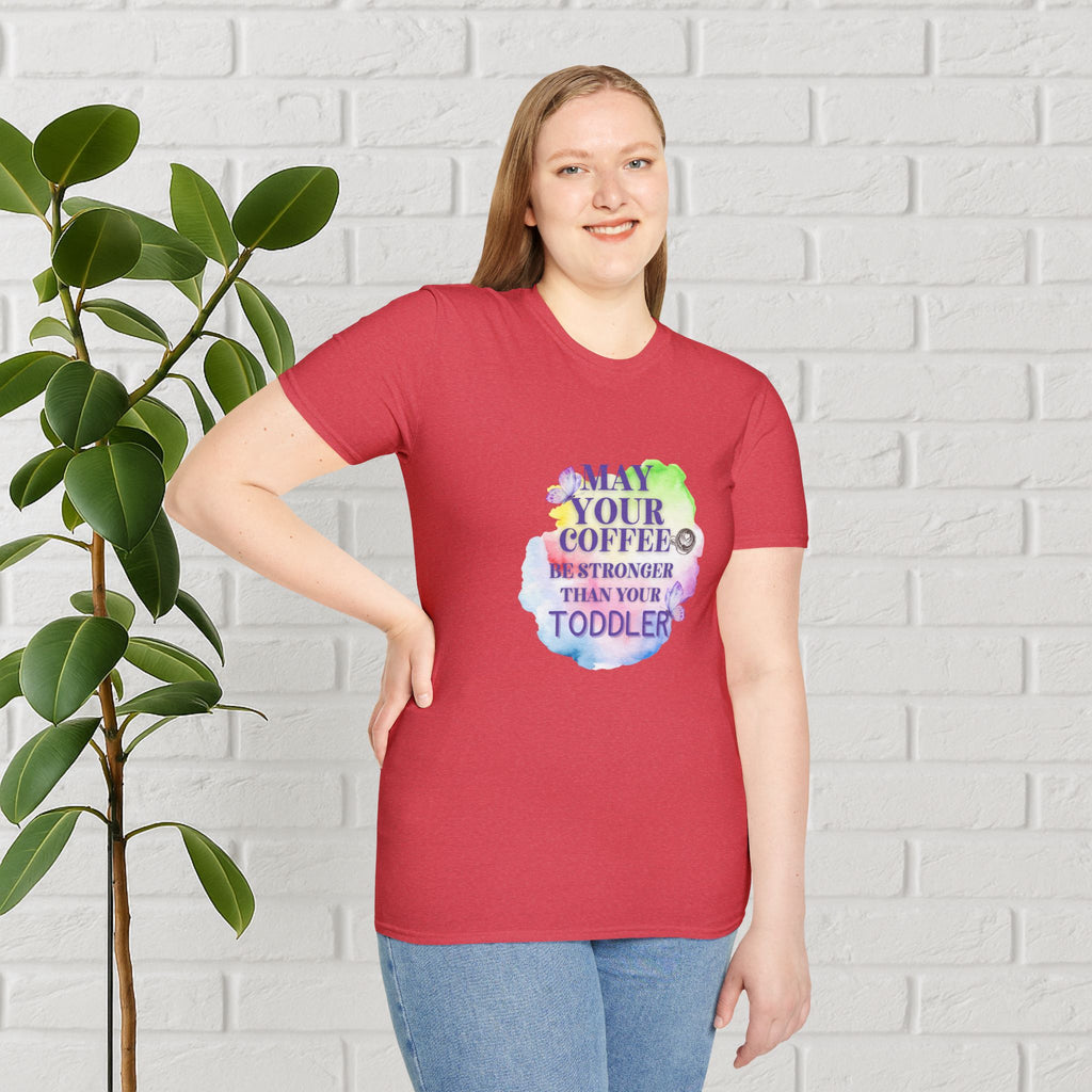 May Your Coffee Be Stronger – Watercolor Toddler Mom Tee