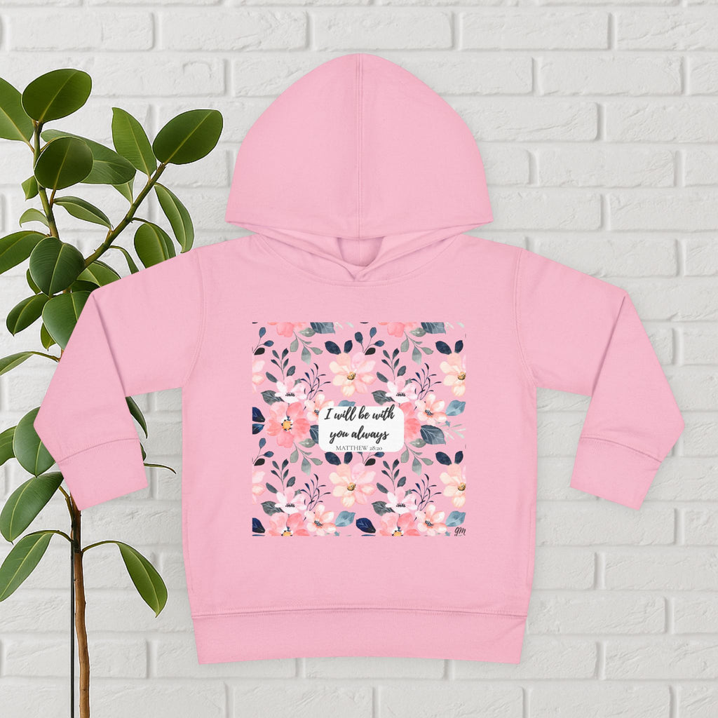 “Faith in Bloom” Toddler Hoodie – Matthew 28:20 | Comfort in Every Step