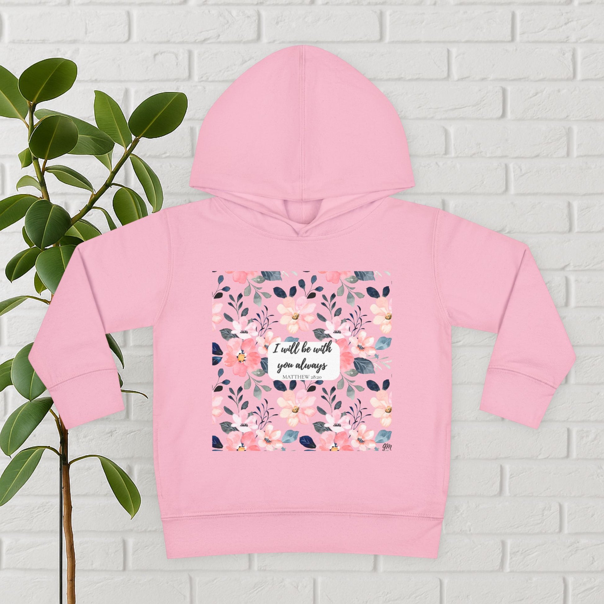 “Faith in Bloom” Toddler Hoodie – Matthew 28:20 | Comfort in Every Step