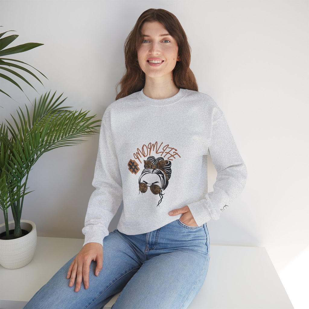 #MomLife Leopard Print Graphic Sweatshirt – Fierce & Cozy Edition