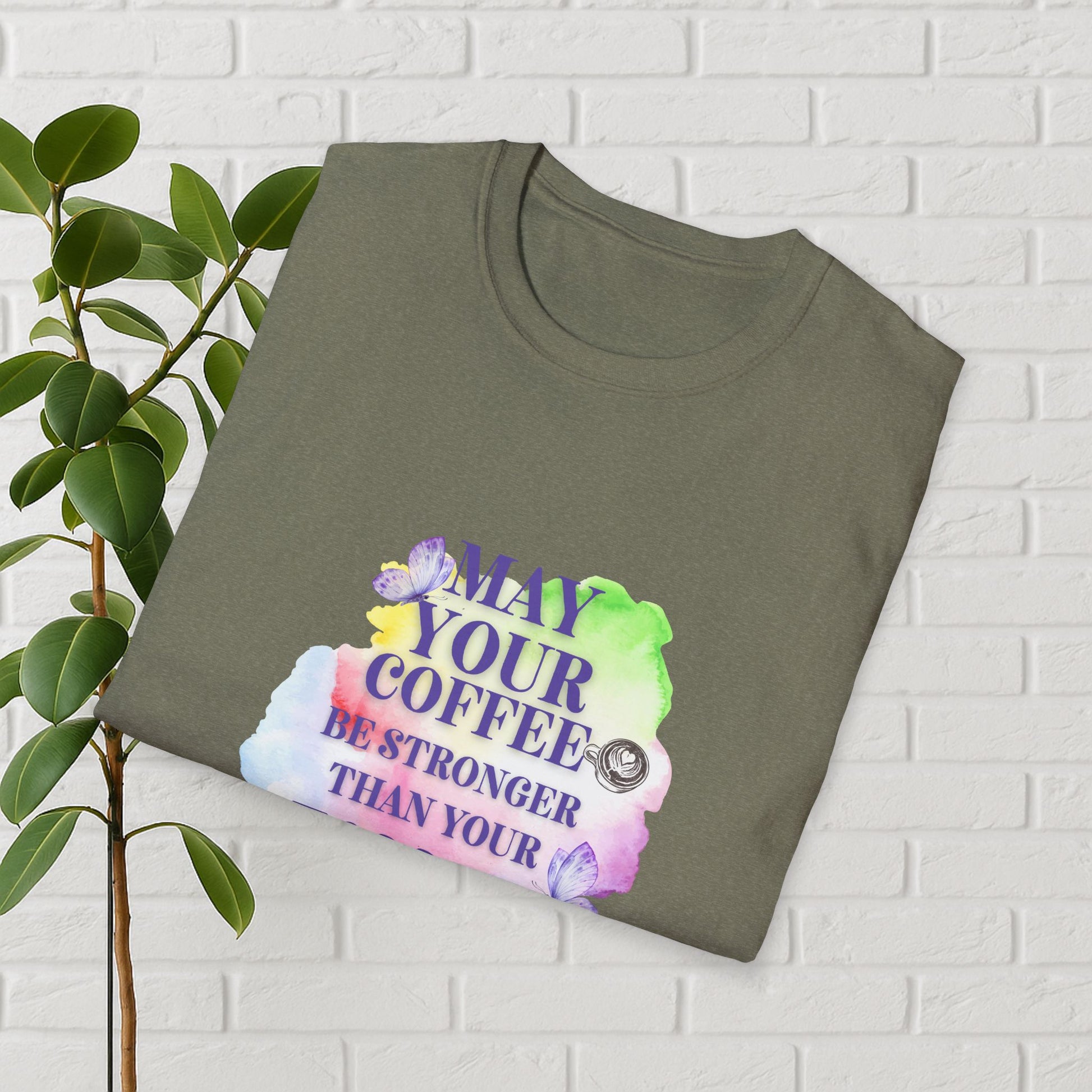 May Your Coffee Be Stronger – Watercolor Toddler Mom Tee