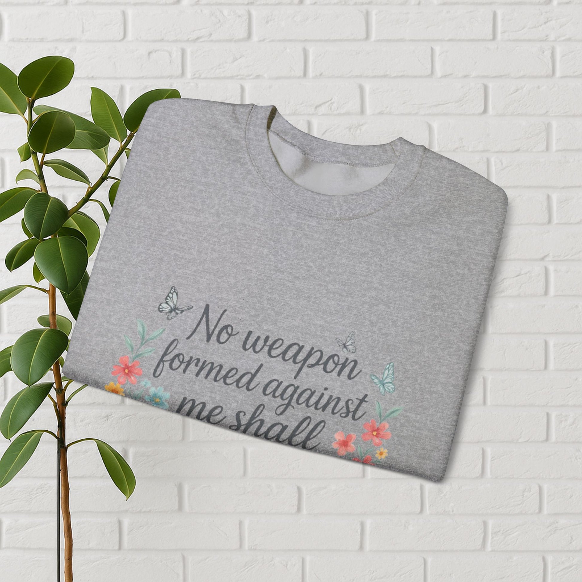 No Weapon Formed – Isaiah 54:17 Floral Affirmation Tee