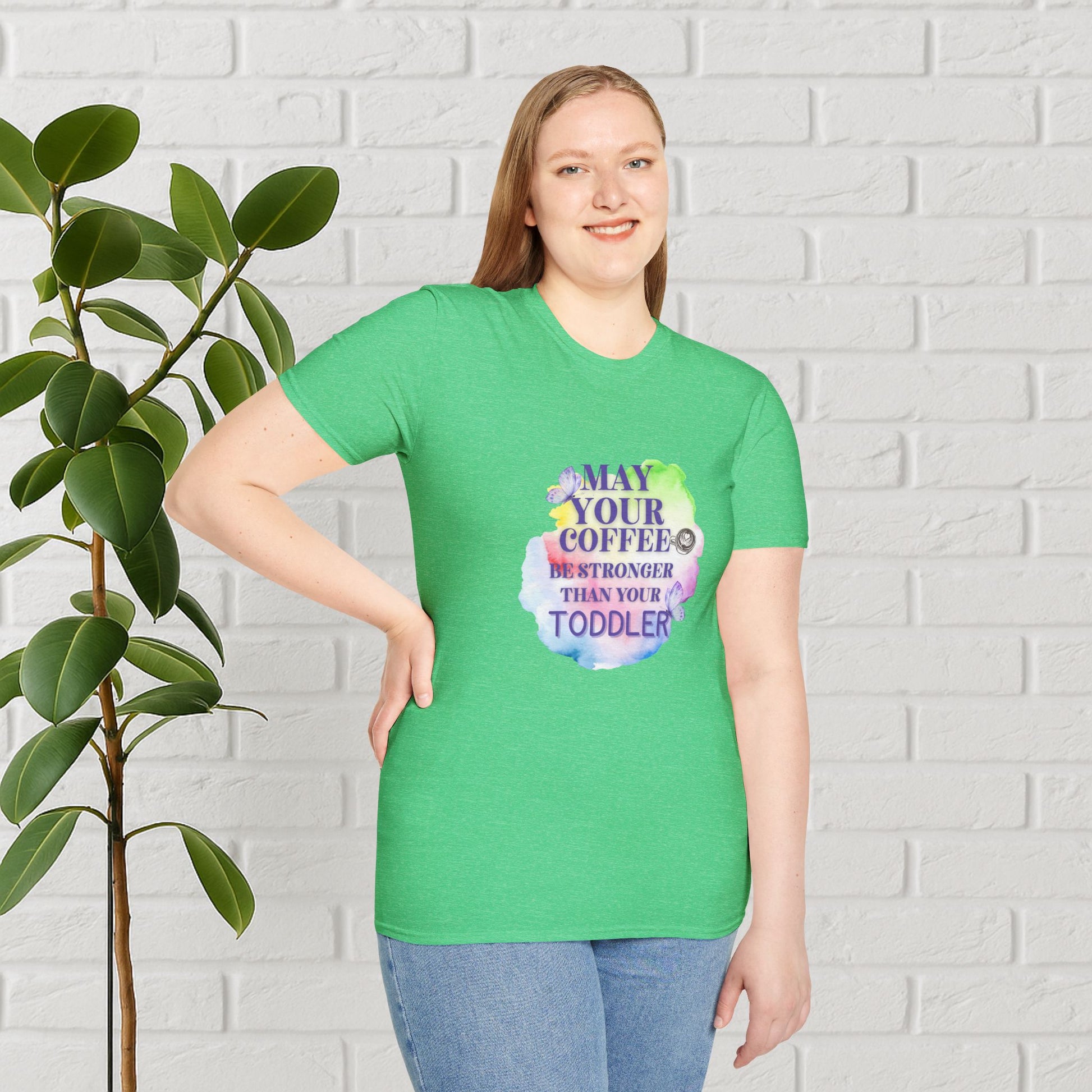 May Your Coffee Be Stronger – Watercolor Toddler Mom Tee