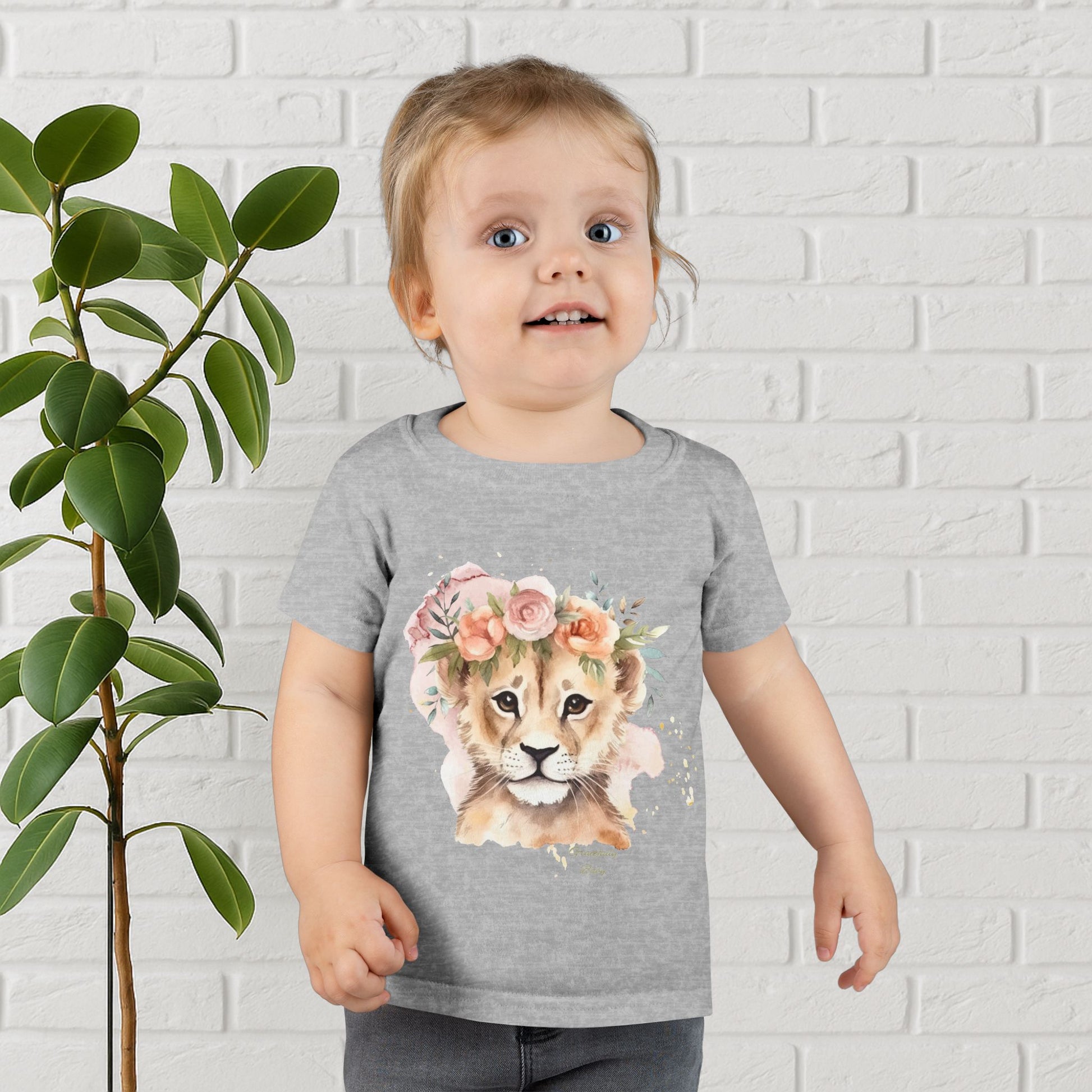 Little Wildflower – Floral Lion Cub Baby Tee (Gracefully Baby Edition)