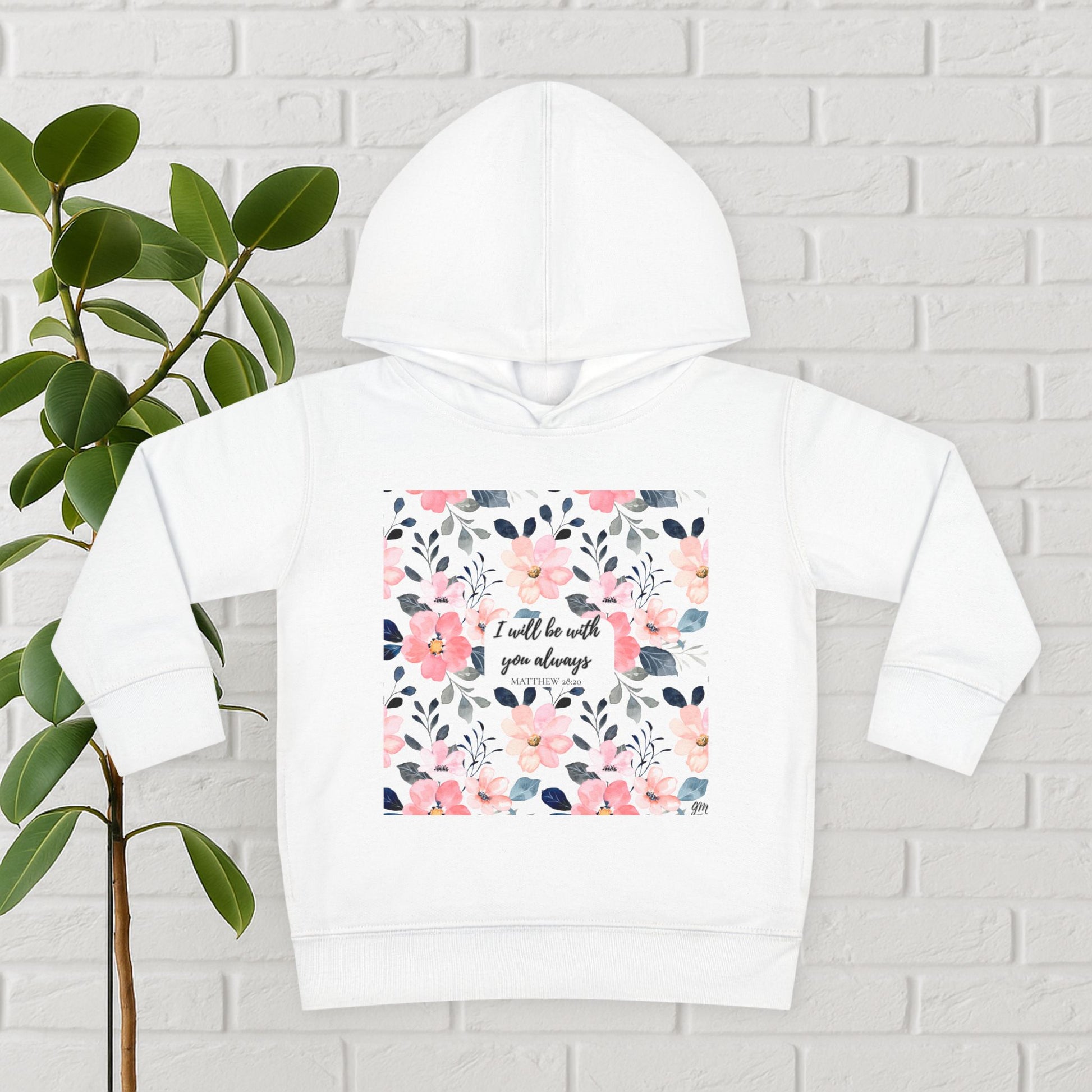 “Faith in Bloom” Toddler Hoodie – Matthew 28:20 | Comfort in Every Step