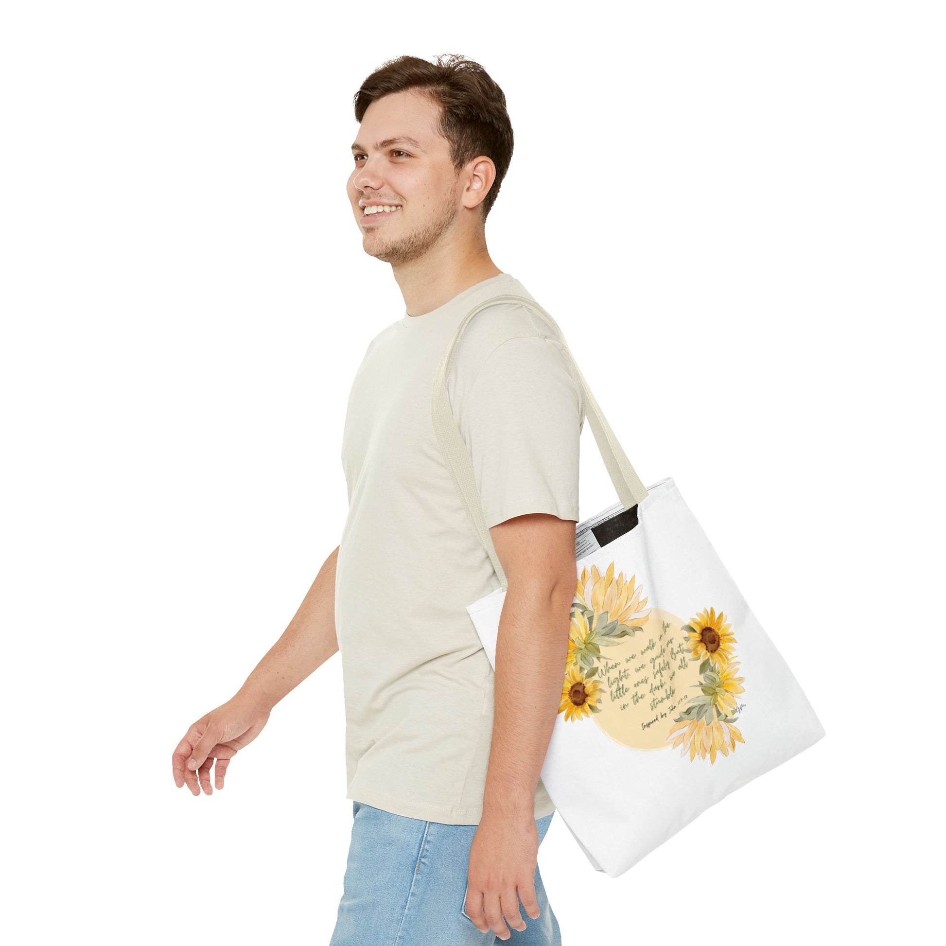 “Walk in the Light” Sunflower Faith Tote