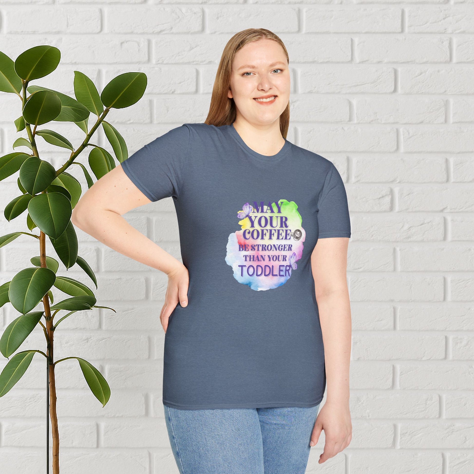 May Your Coffee Be Stronger – Watercolor Toddler Mom Tee