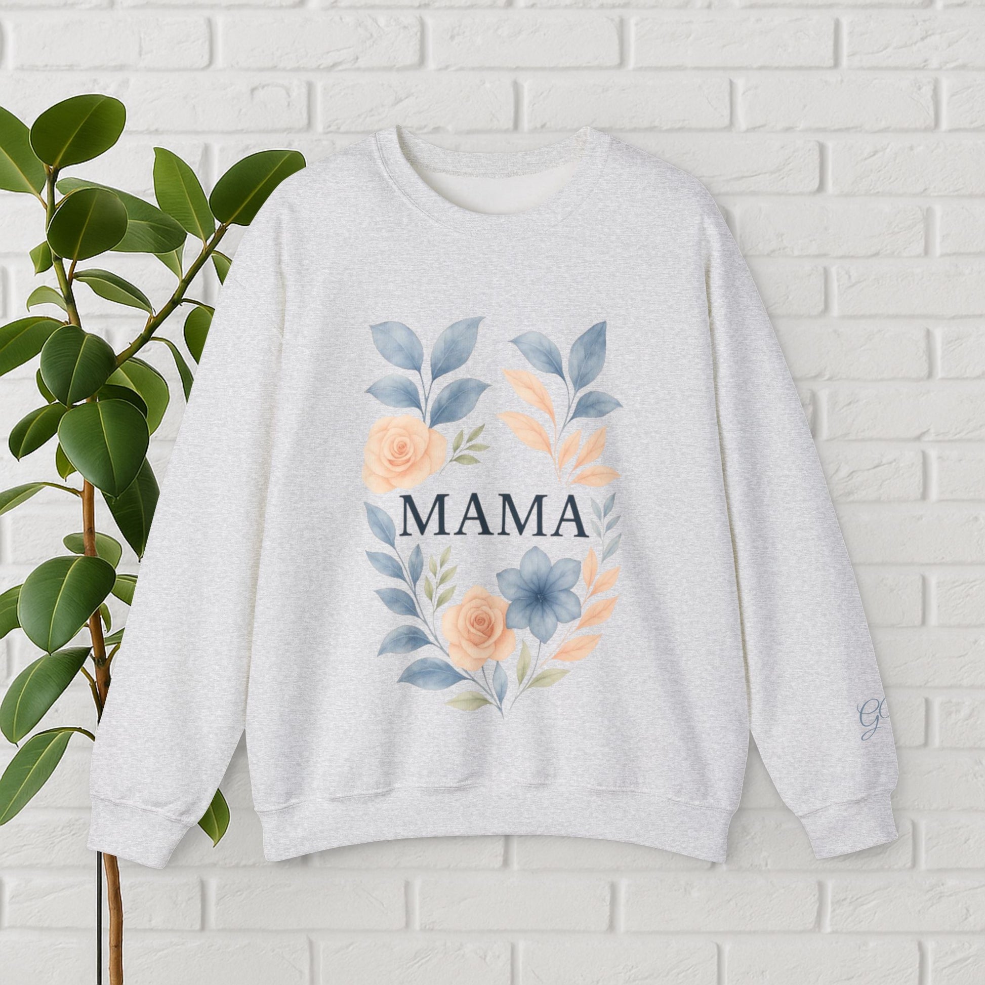 Gracefully Mama Floral Wreath Sweatshirt – Soft Neutrals