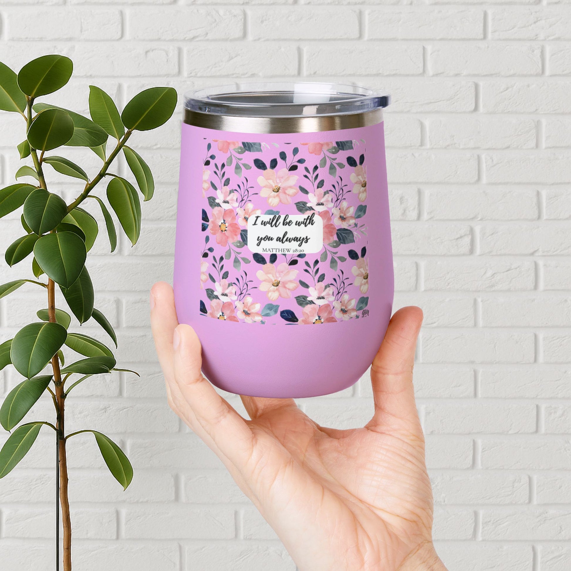 “Faith in Bloom” Mini Tumbler – Matthew 28:20 Scripture Cup