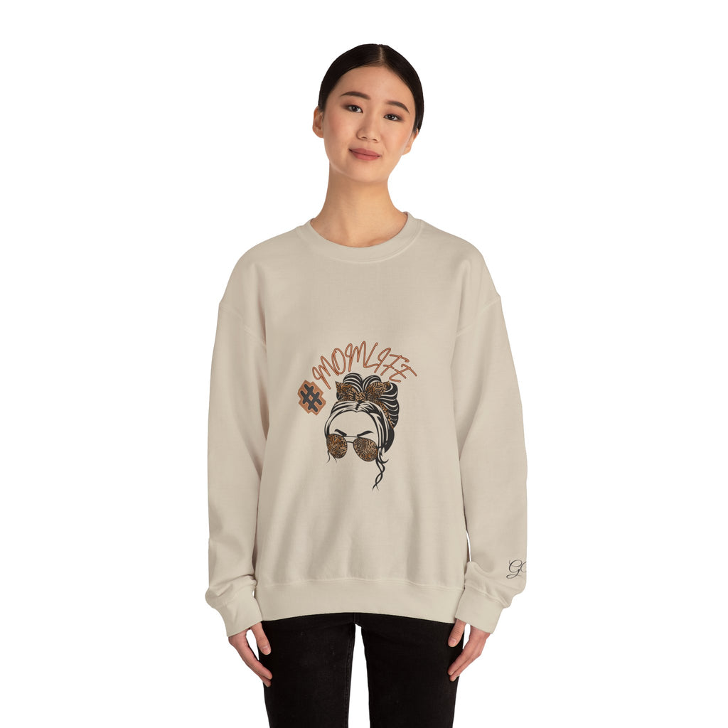 #MomLife Leopard Print Graphic Sweatshirt – Fierce & Cozy Edition