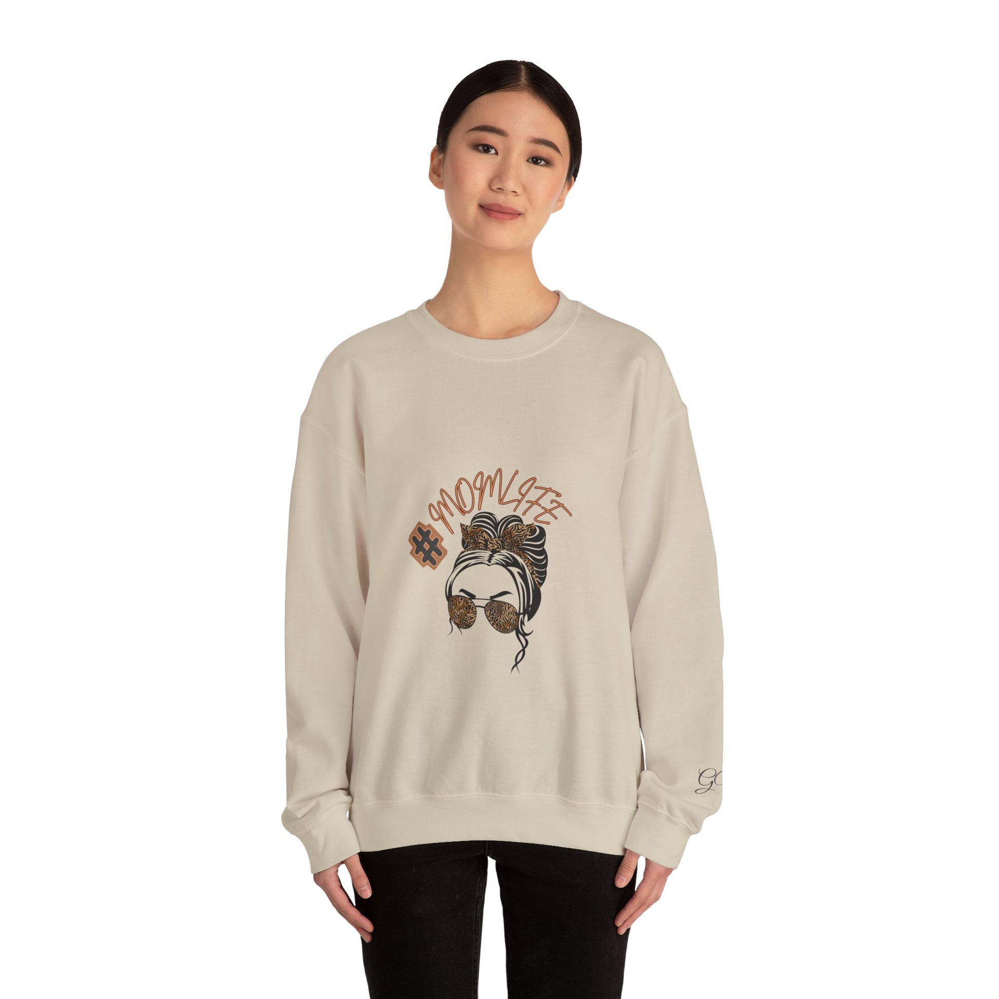 #MomLife Leopard Print Graphic Sweatshirt – Fierce & Cozy Edition