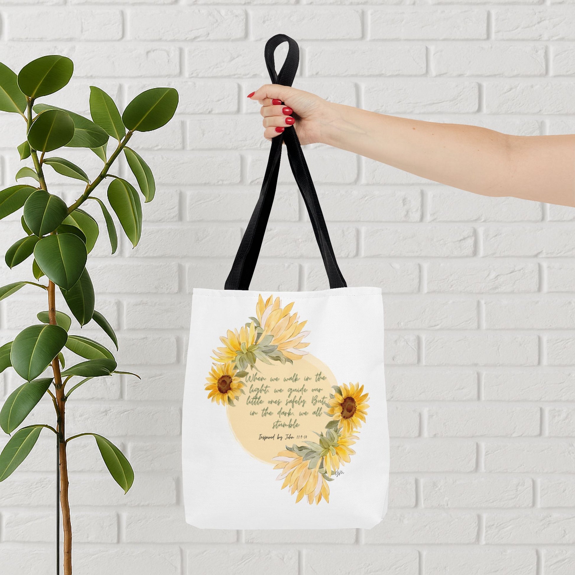 “Walk in the Light” Sunflower Faith Tote