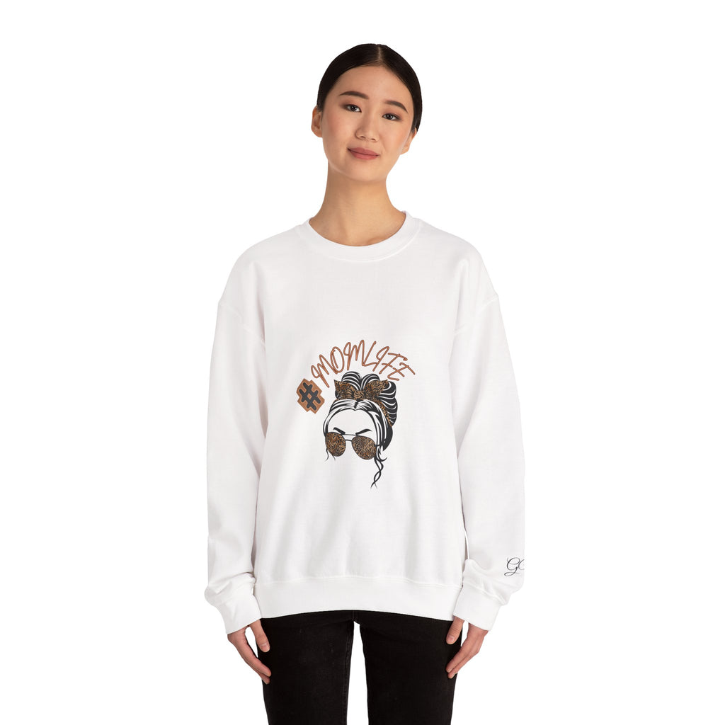 #MomLife Leopard Print Graphic Sweatshirt – Fierce & Cozy Edition