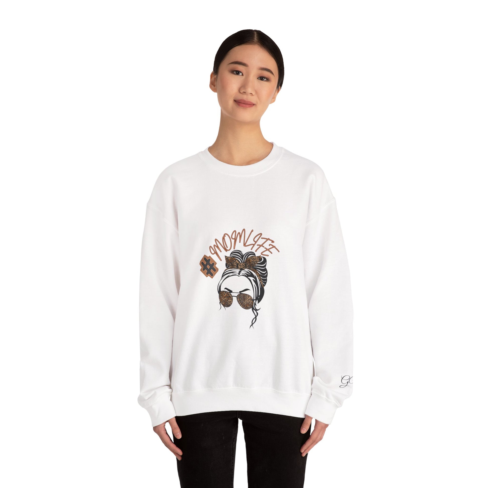 #MomLife Leopard Print Graphic Sweatshirt – Fierce & Cozy Edition