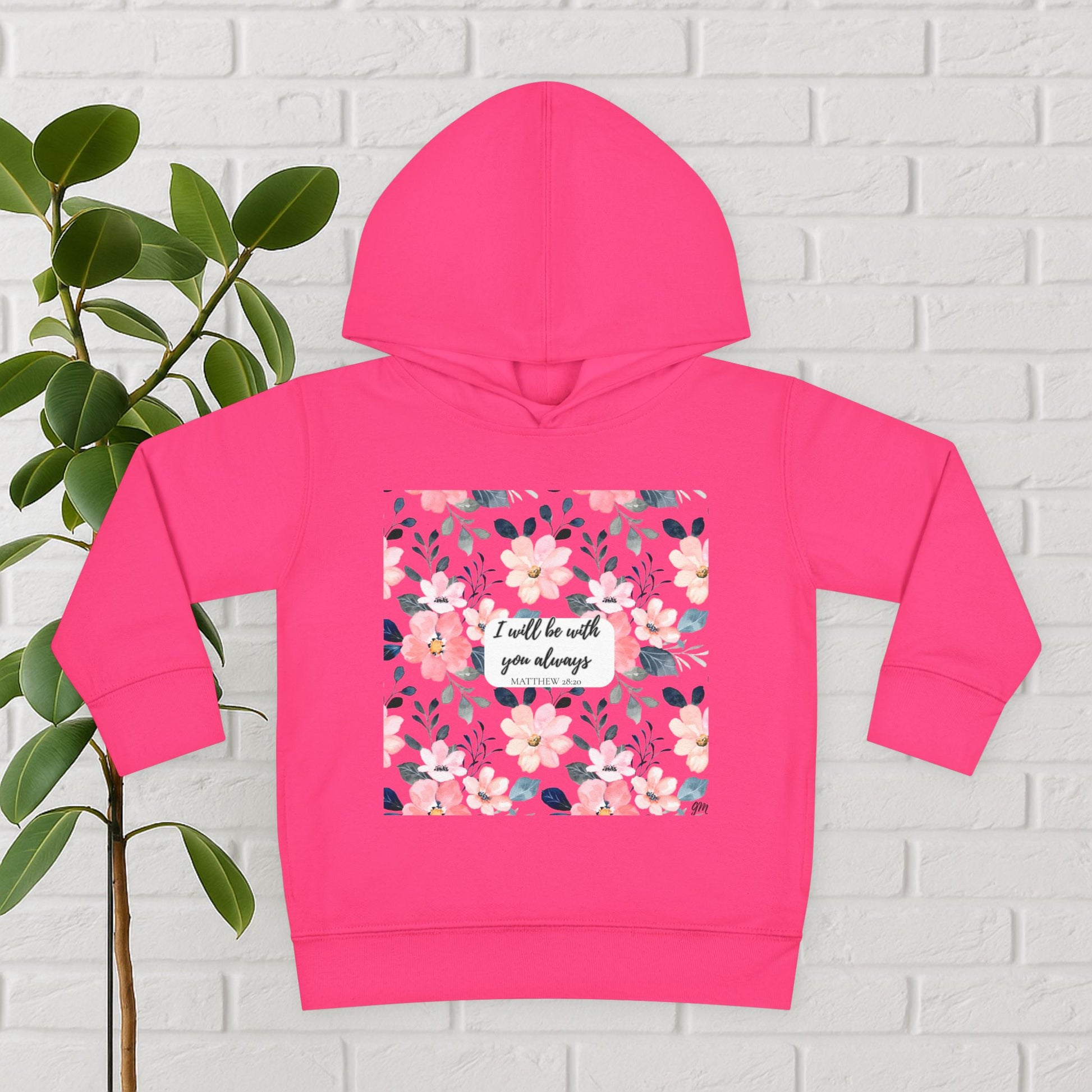 “Faith in Bloom” Toddler Hoodie – Matthew 28:20 | Comfort in Every Step
