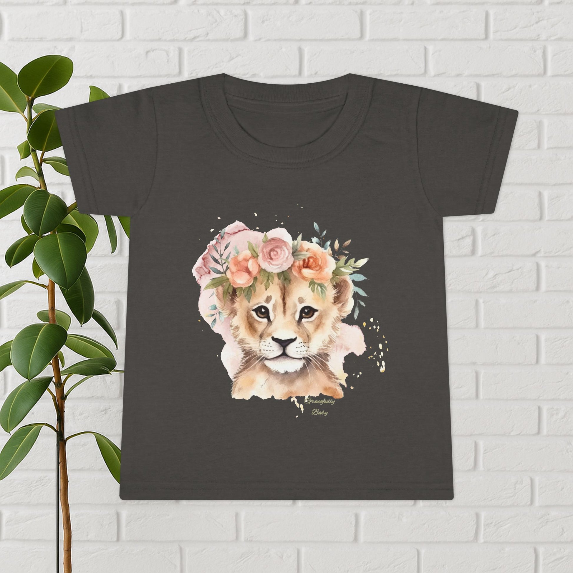 Little Wildflower – Floral Lion Cub Baby Tee (Gracefully Baby Edition)