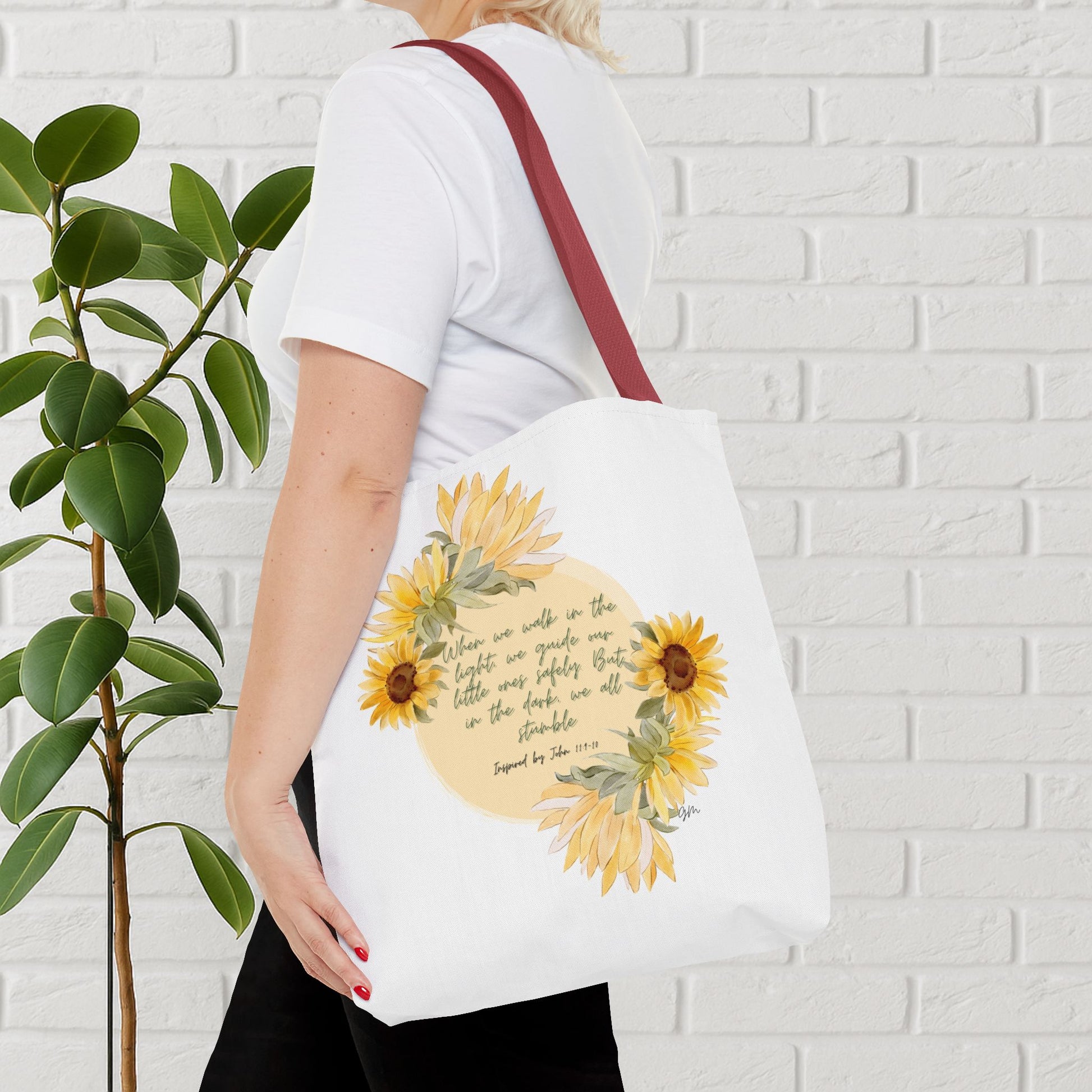 “Walk in the Light” Sunflower Faith Tote