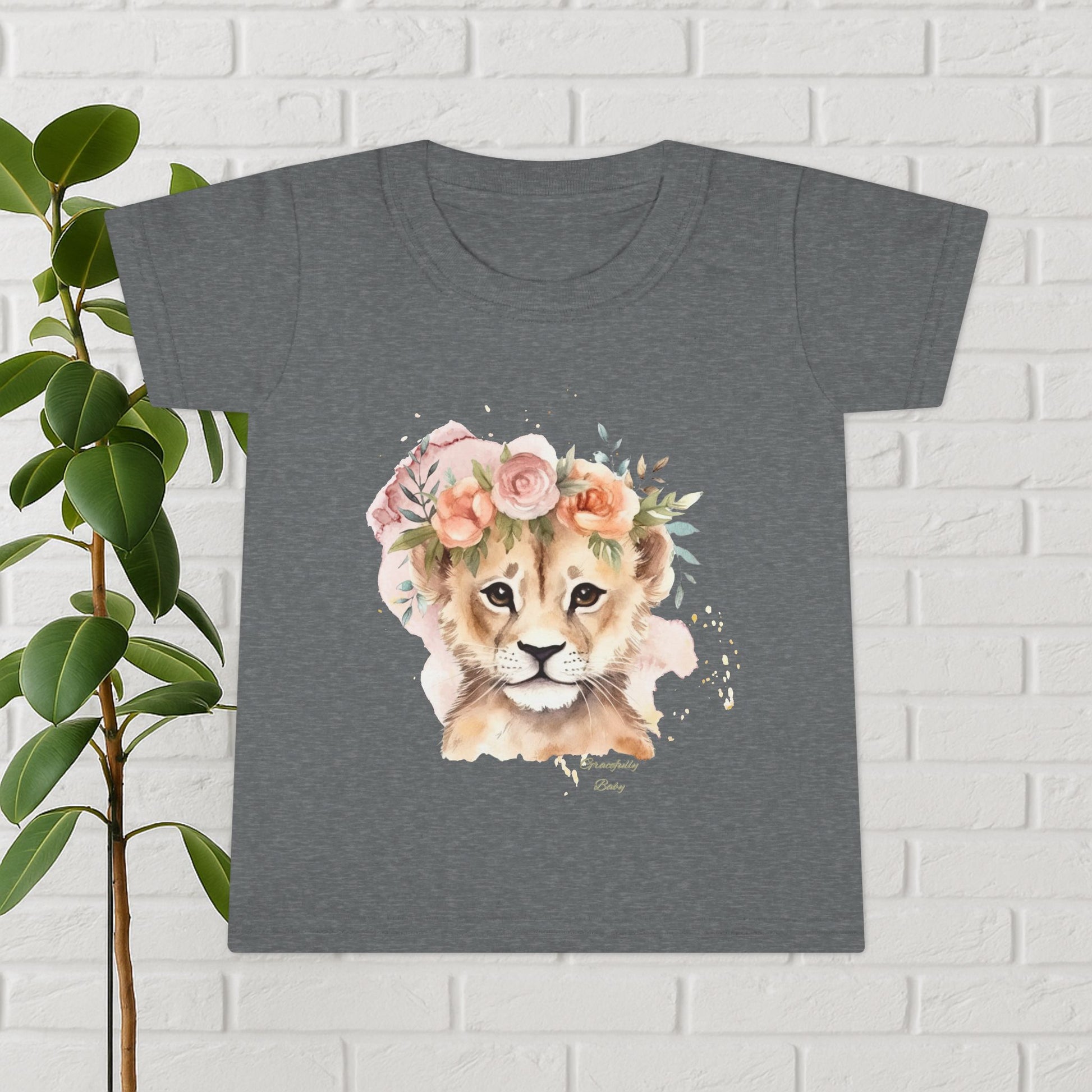Little Wildflower – Floral Lion Cub Baby Tee (Gracefully Baby Edition)