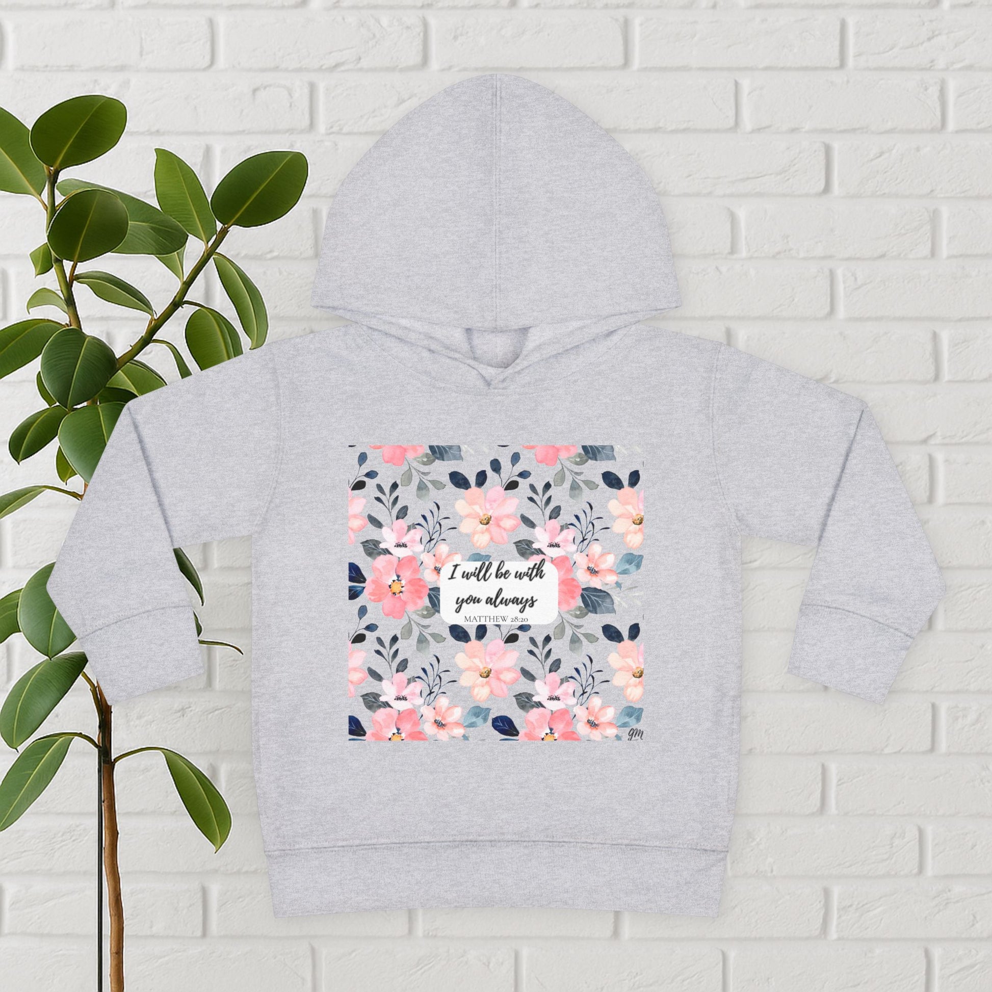 “Faith in Bloom” Toddler Hoodie – Matthew 28:20 | Comfort in Every Step