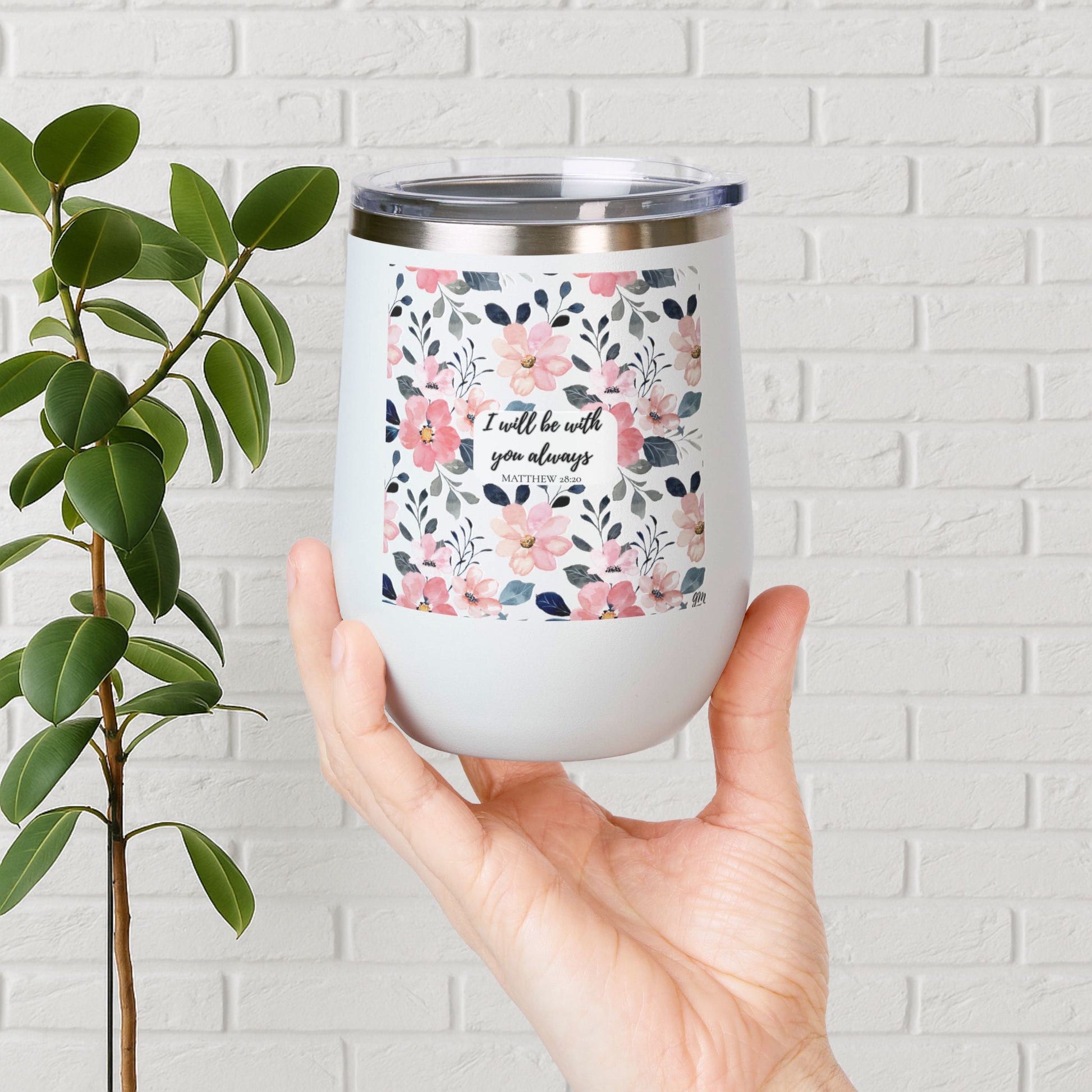“Faith in Bloom” Mini Tumbler – Matthew 28:20 Scripture Cup