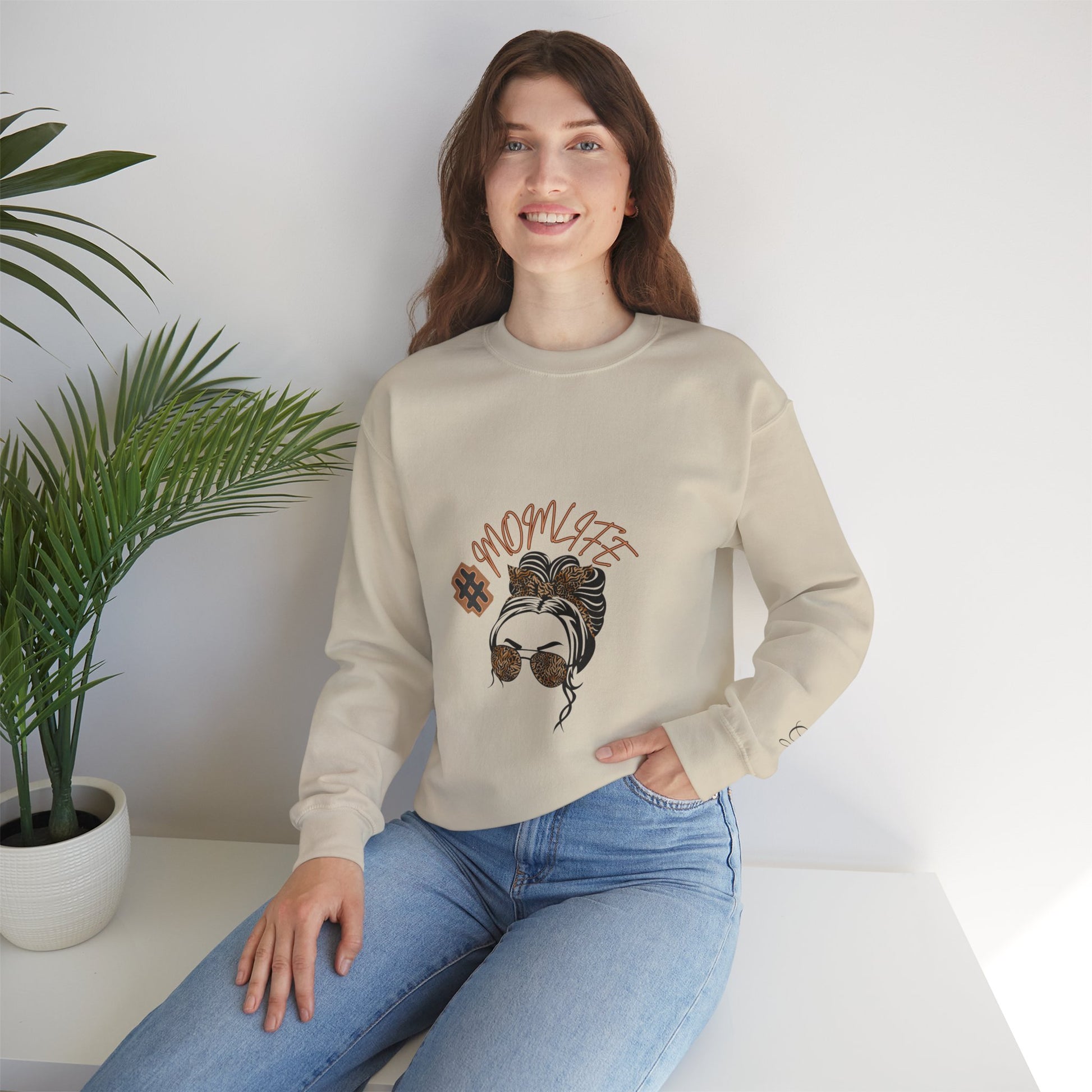 #MomLife Leopard Print Graphic Sweatshirt – Fierce & Cozy Edition