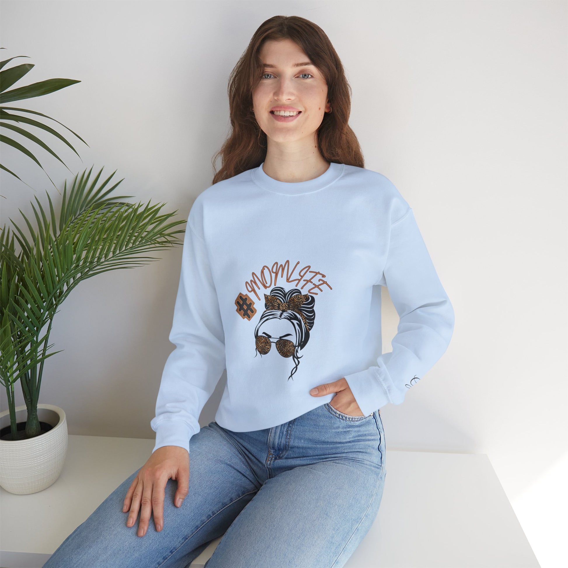 #MomLife Leopard Print Graphic Sweatshirt – Fierce & Cozy Edition