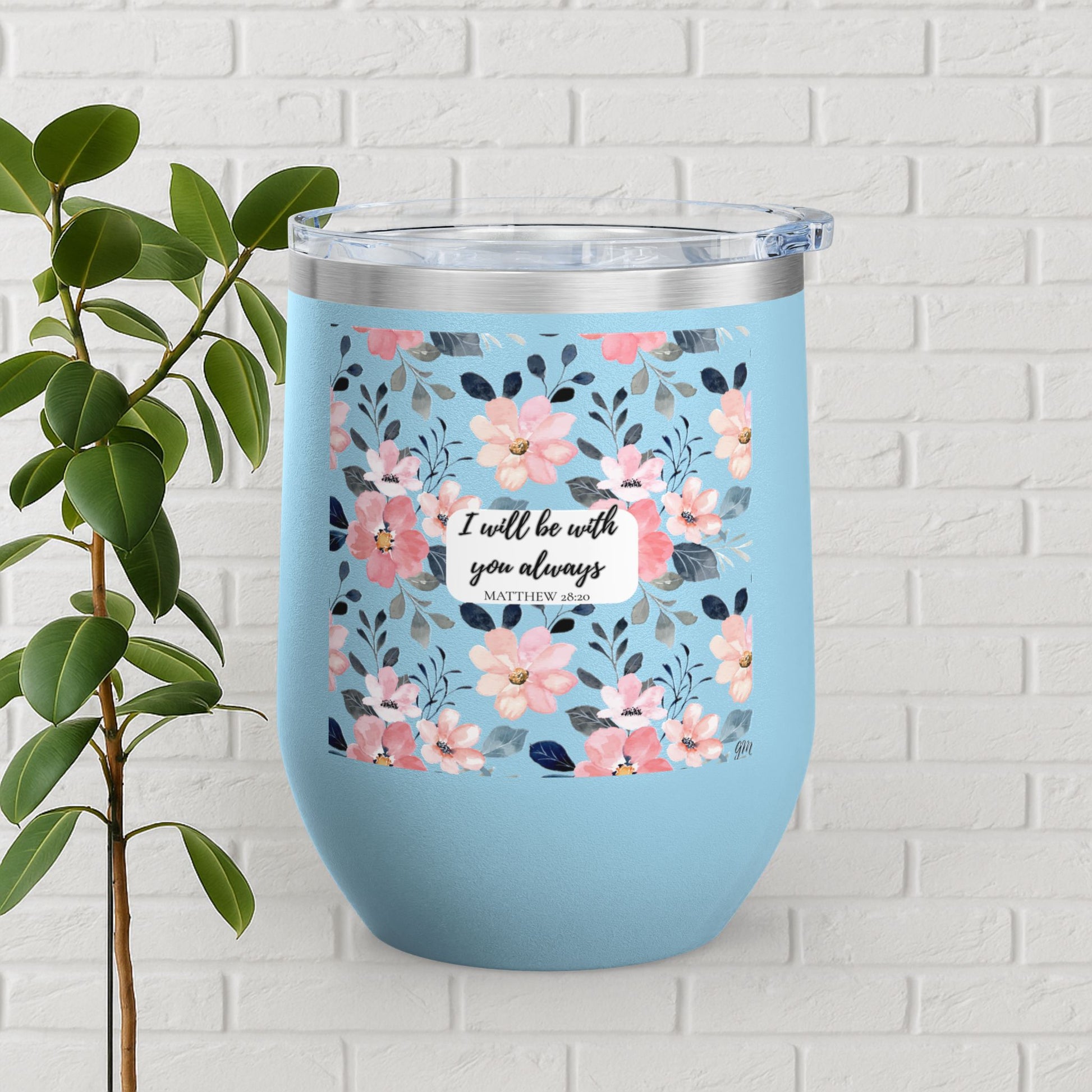 “Faith in Bloom” Mini Tumbler – Matthew 28:20 Scripture Cup