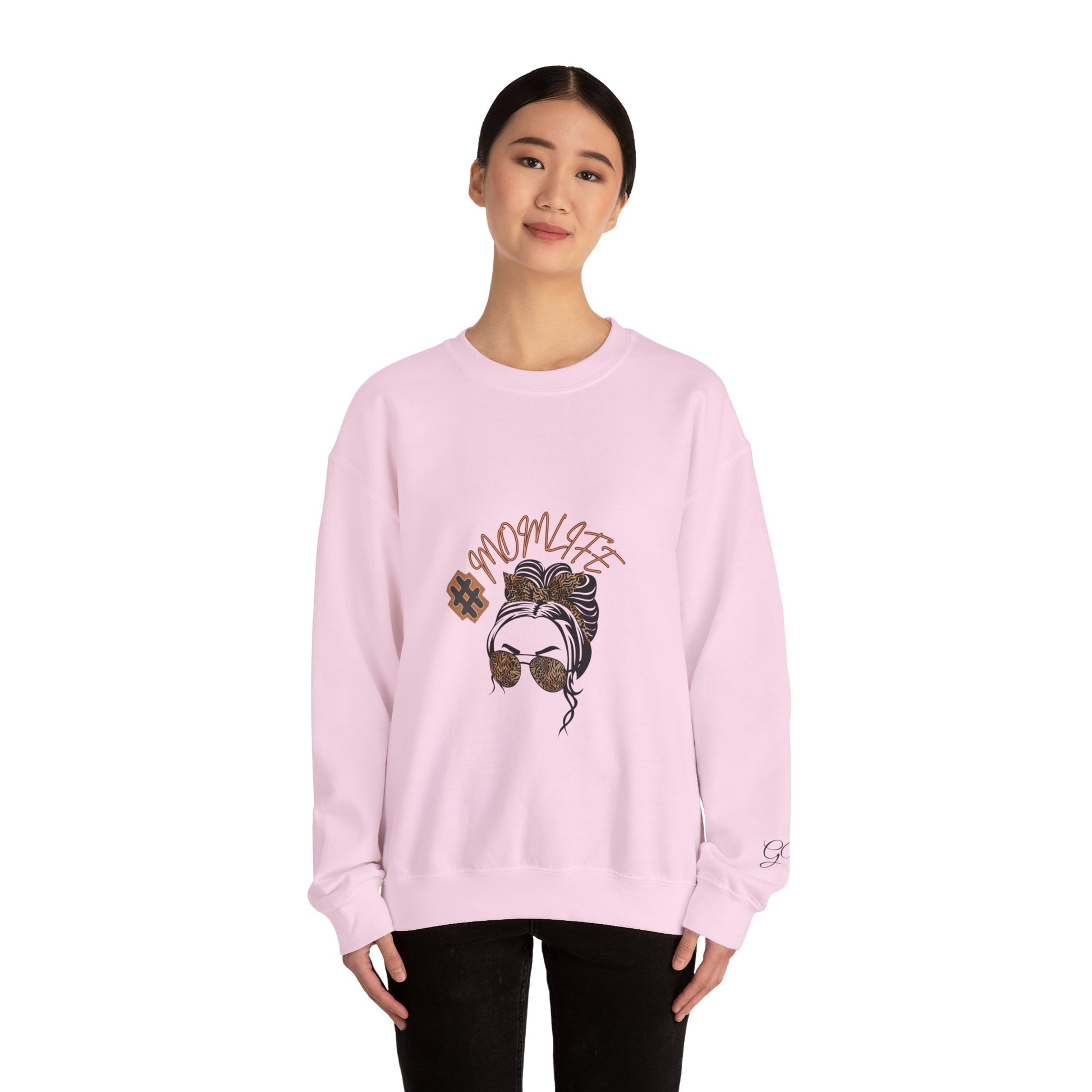 #MomLife Leopard Print Graphic Sweatshirt – Fierce & Cozy Edition