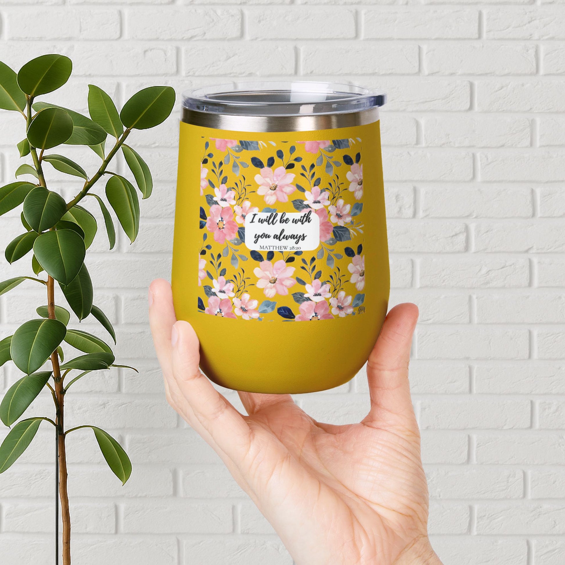 “Faith in Bloom” Mini Tumbler – Matthew 28:20 Scripture Cup