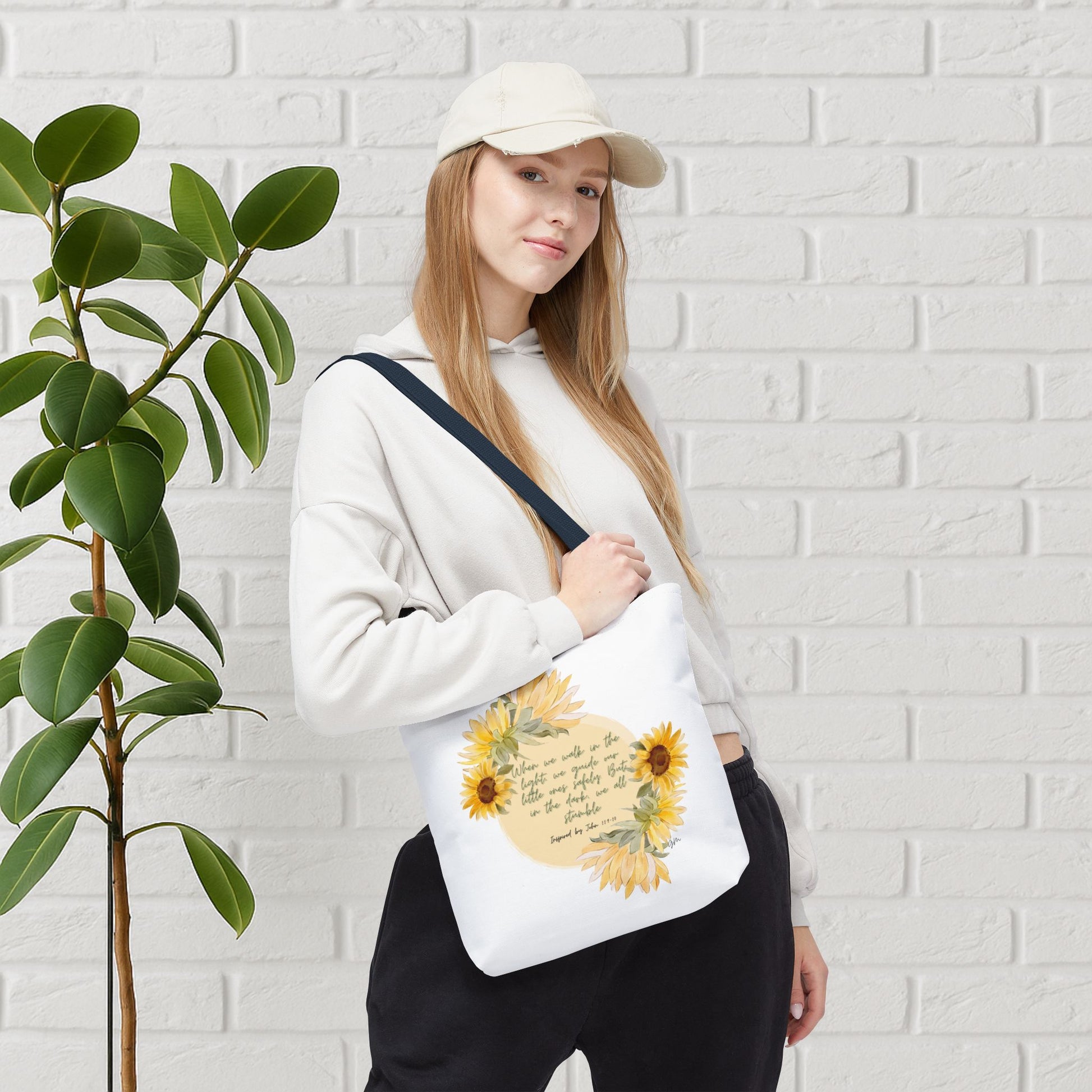“Walk in the Light” Sunflower Faith Tote