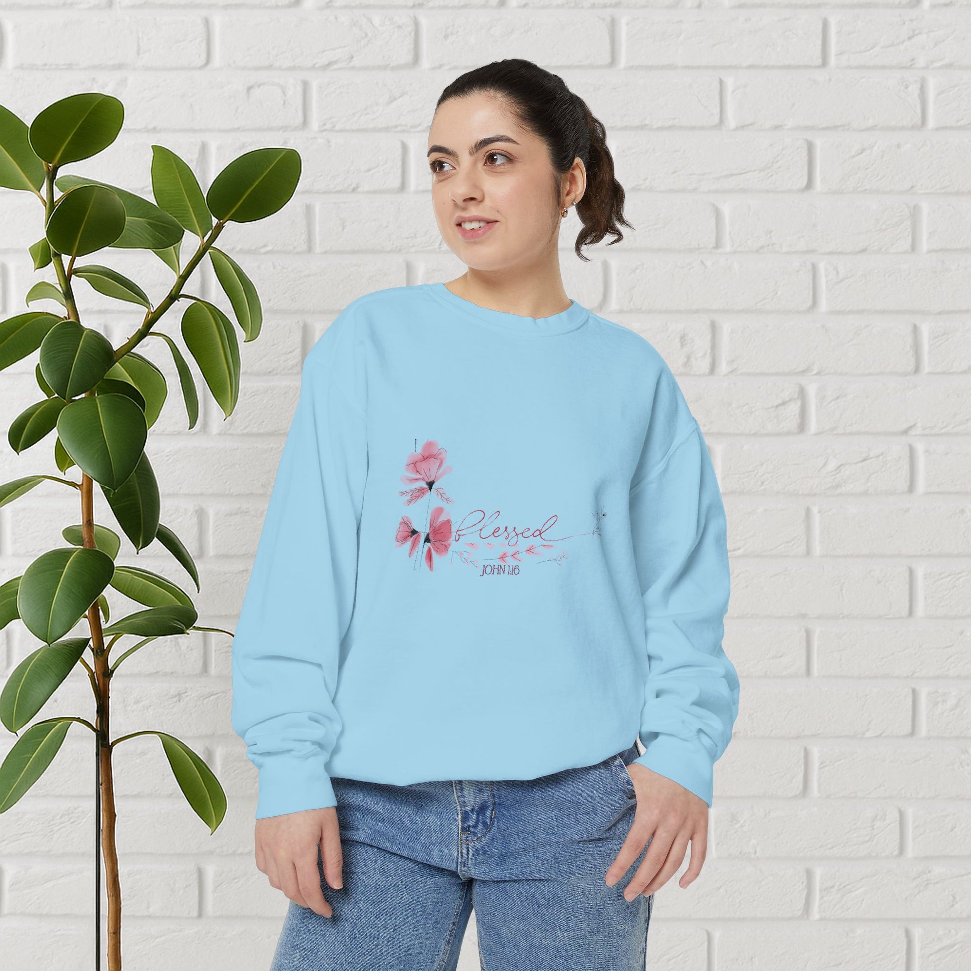 “Blessed” John 1:16 Sweatshirt – Grace in Every Thread