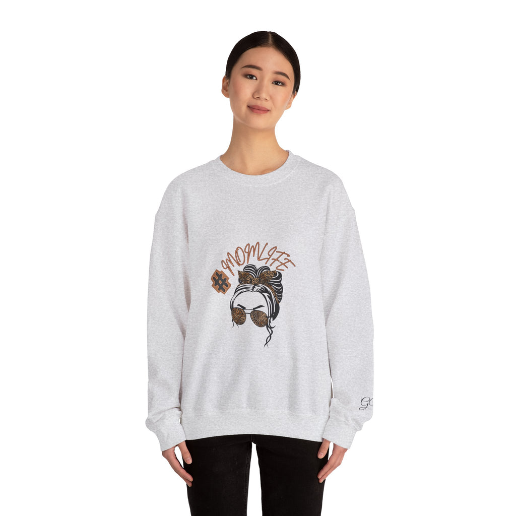 #MomLife Leopard Print Graphic Sweatshirt – Fierce & Cozy Edition
