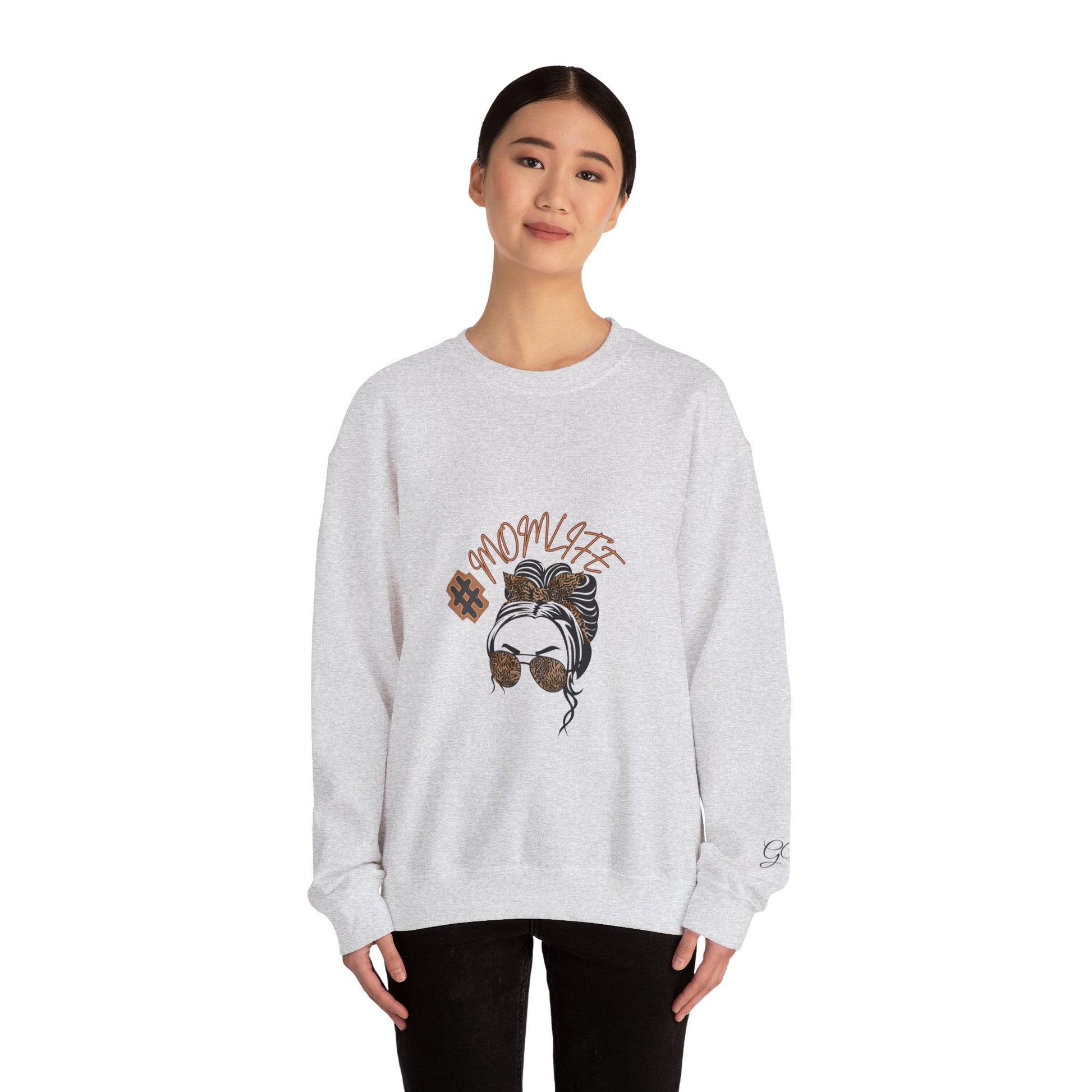 #MomLife Leopard Print Graphic Sweatshirt – Fierce & Cozy Edition